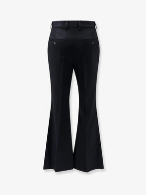 Flared wool trousers