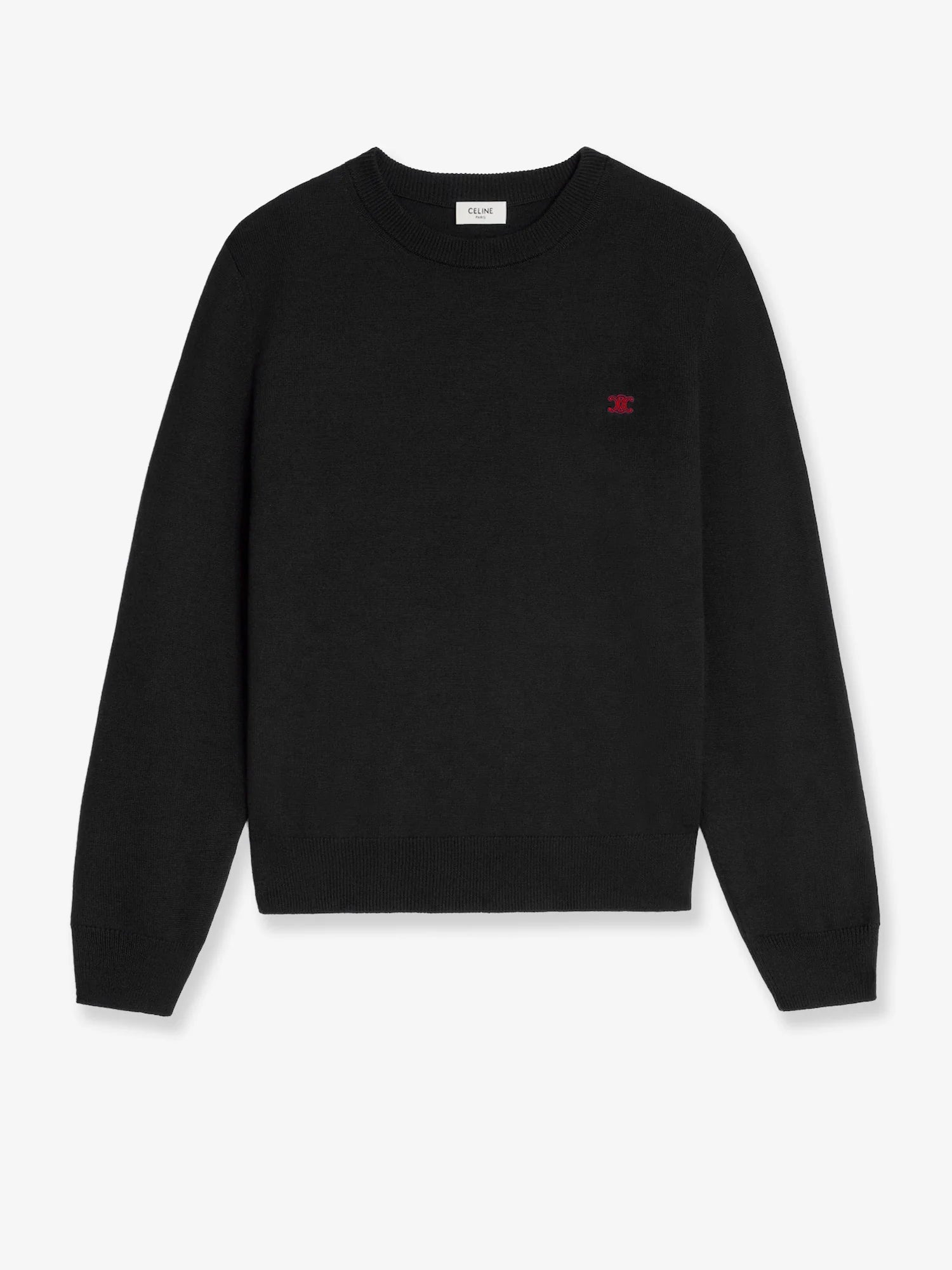 Wool sweater with logo embroidery