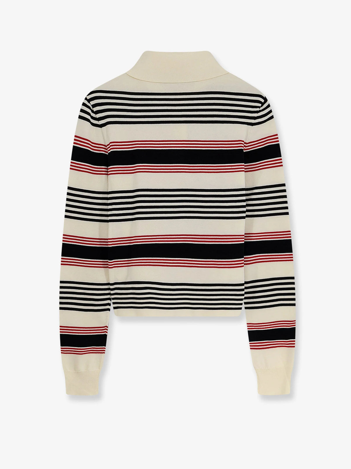 Striped cotton polo sweater