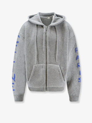 Zip-up virgin wool cardigan