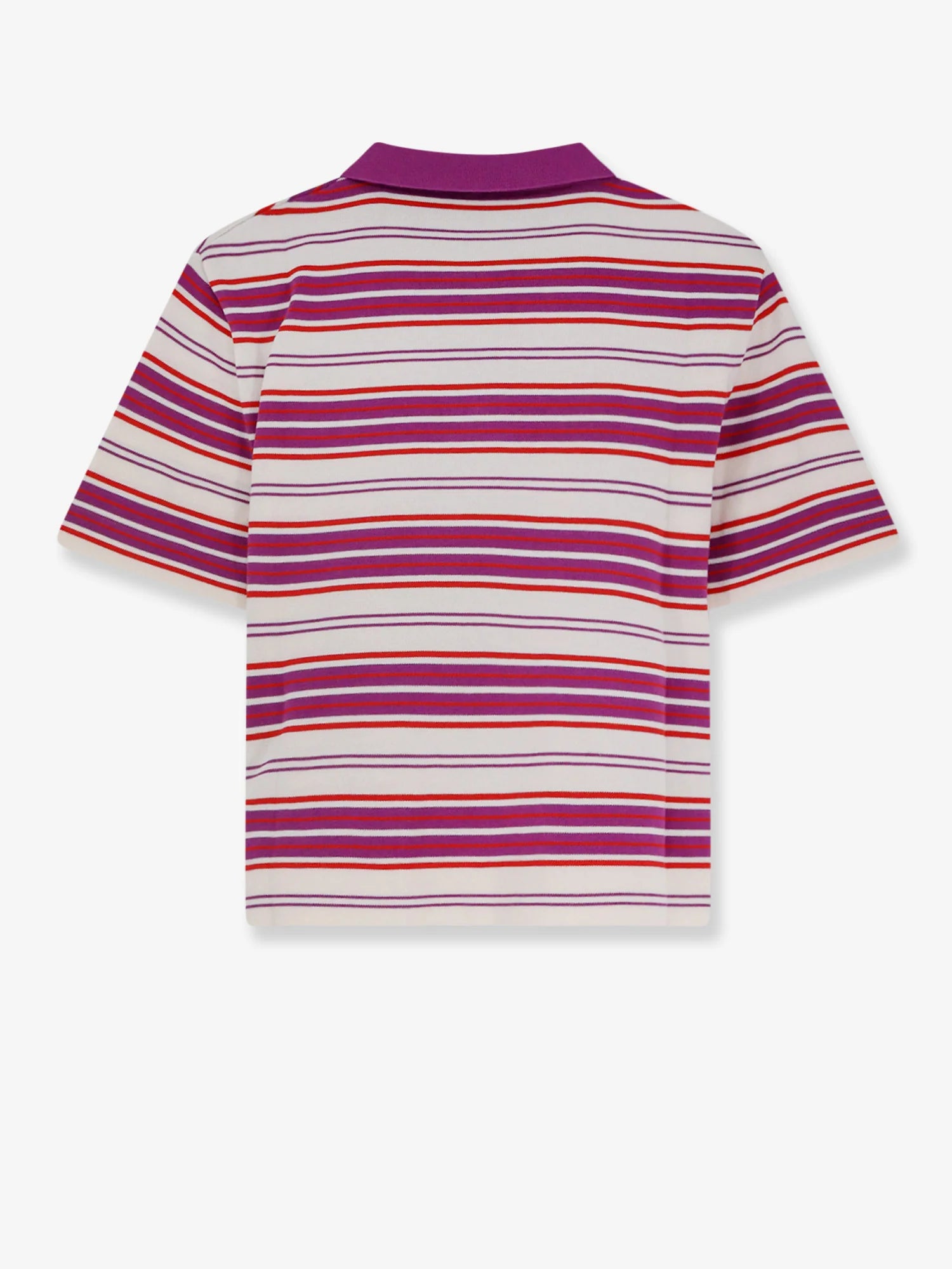 Cotton polo shirt with striped pattern