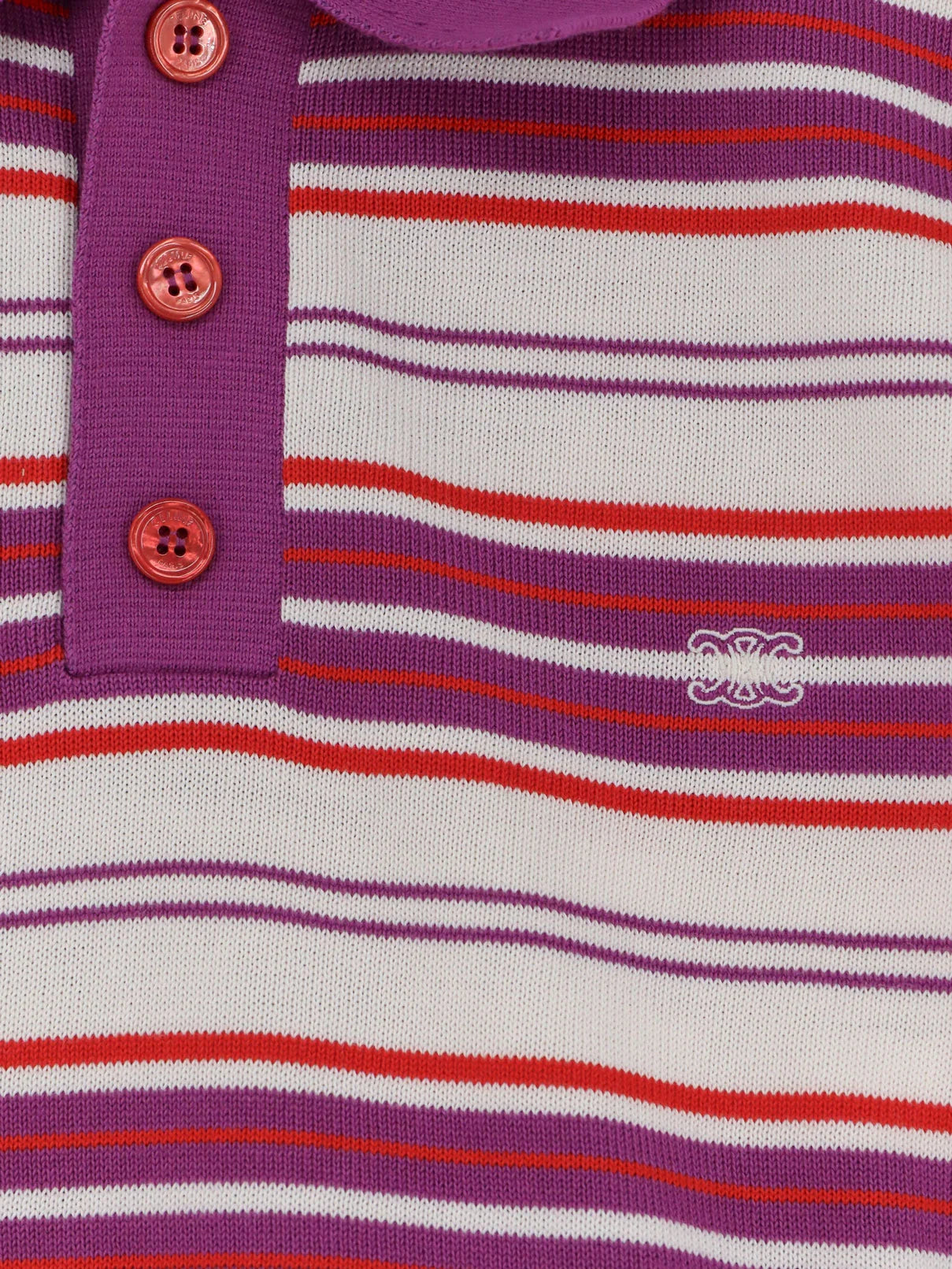 Cotton polo shirt with striped pattern