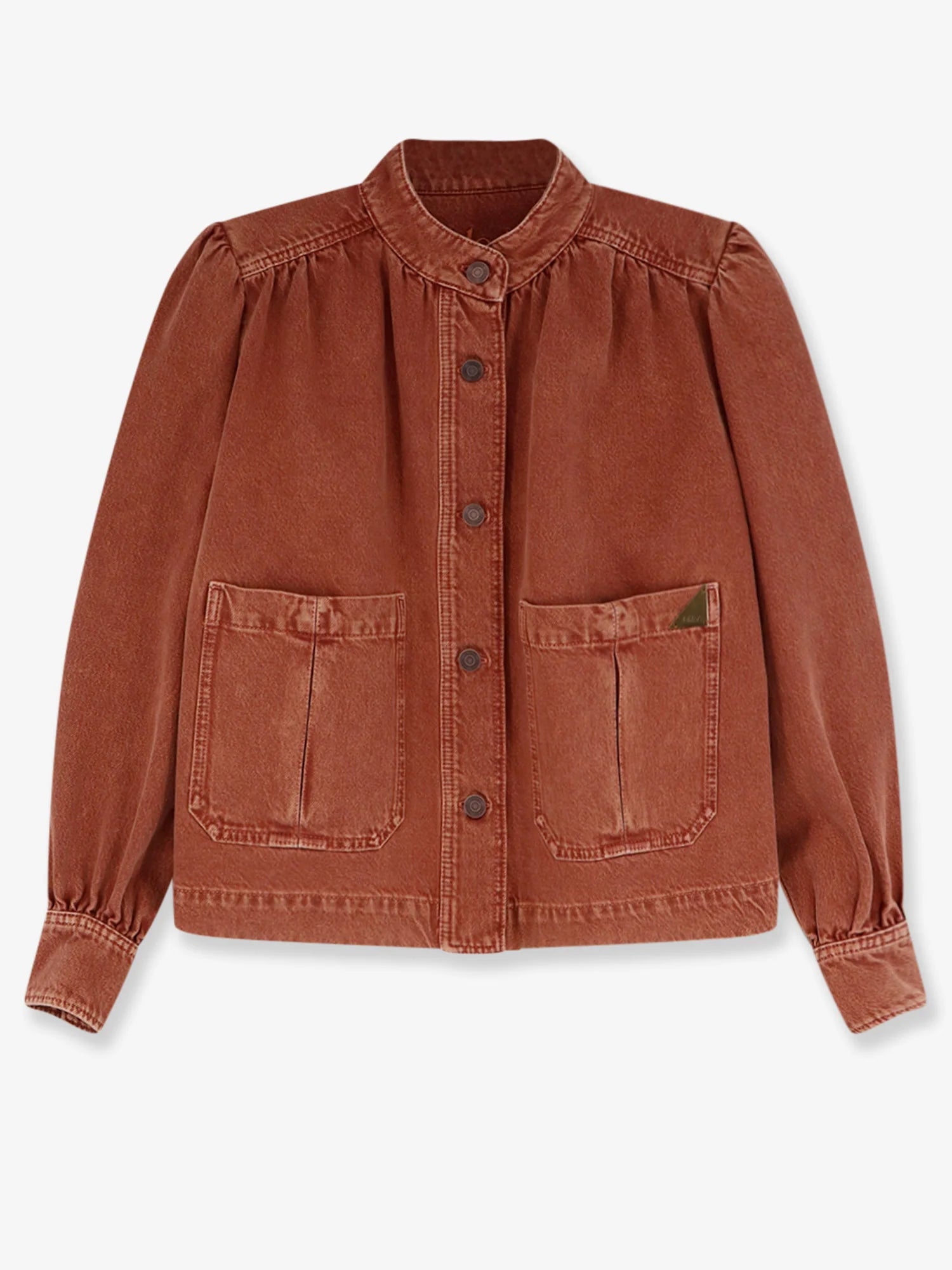 Orange denim jacket