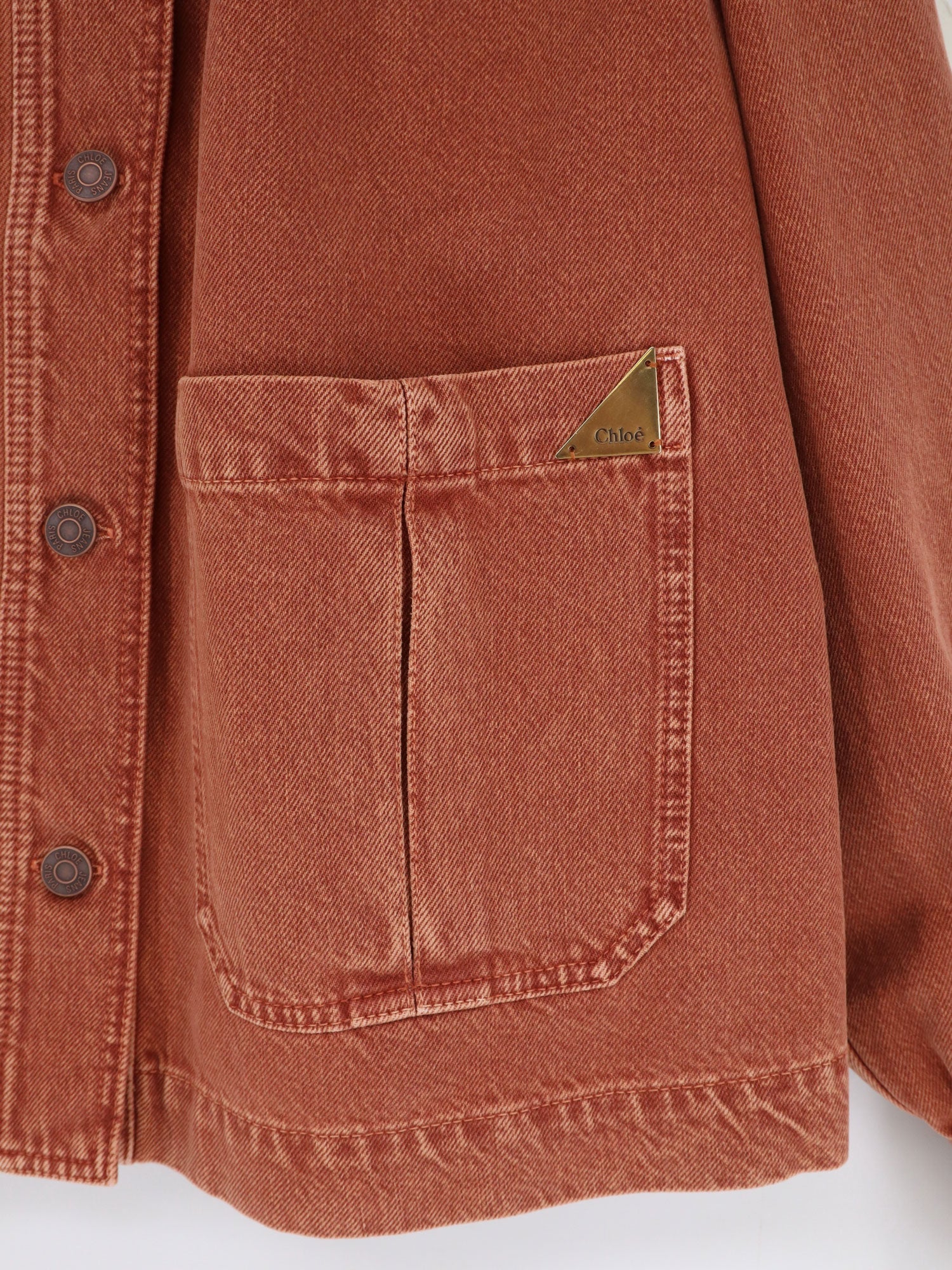 Orange denim jacket