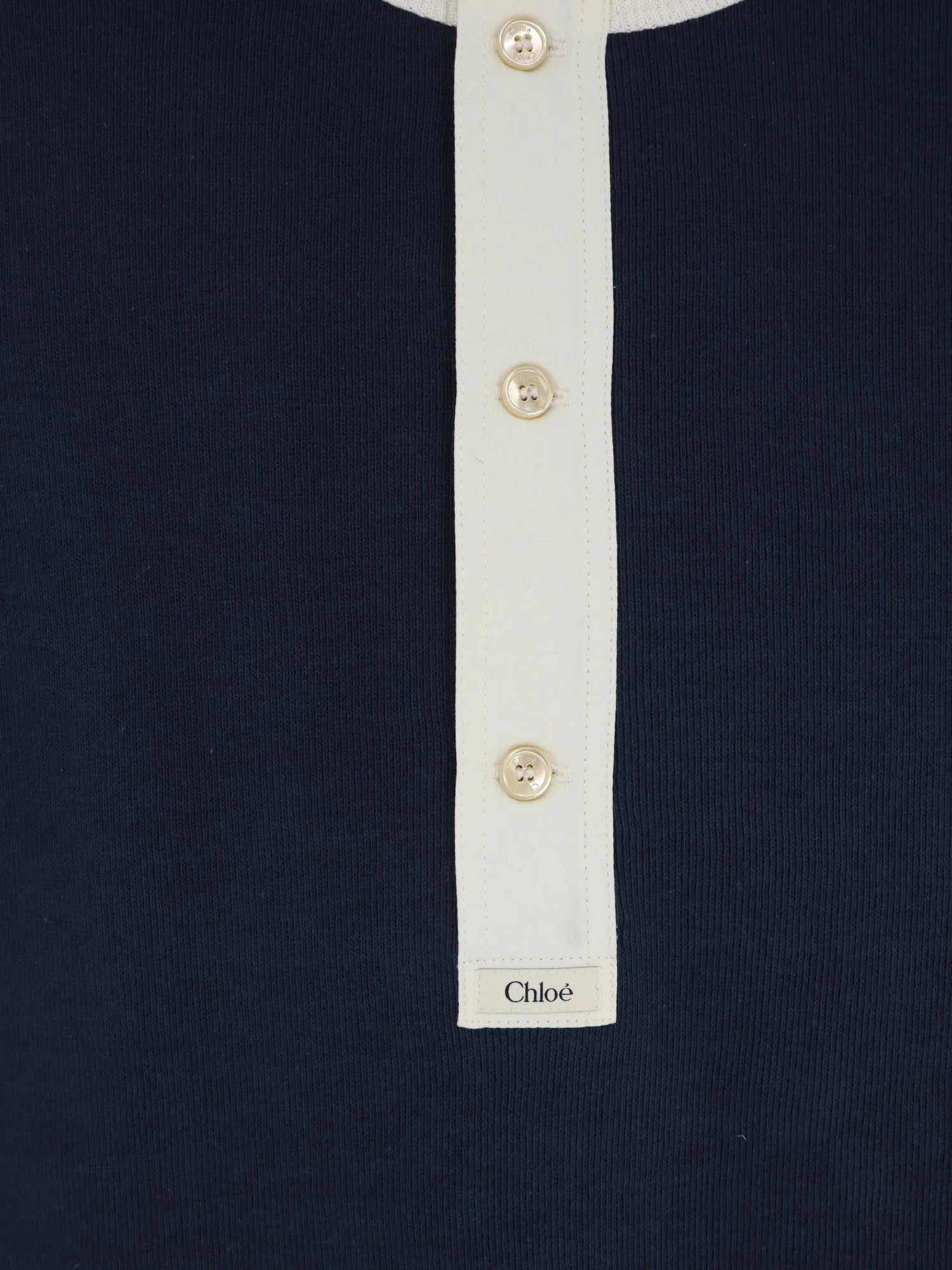 Cotton sweater with contrasting inserts
