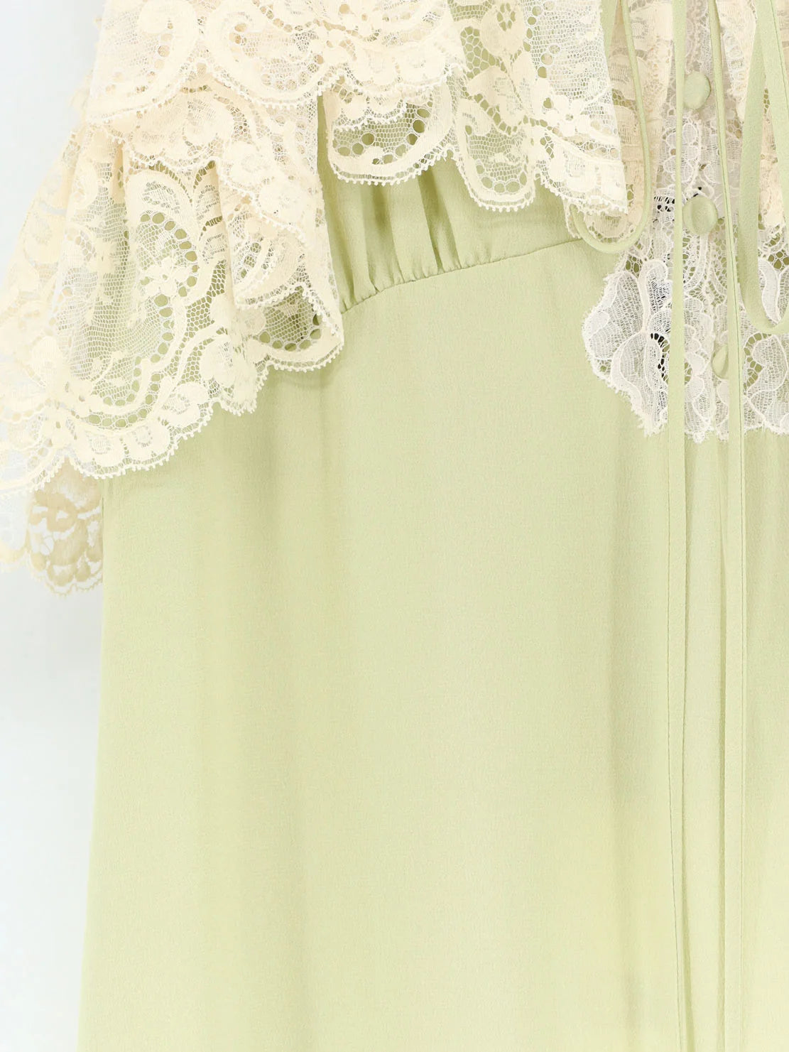 Silk dress with lace inserts