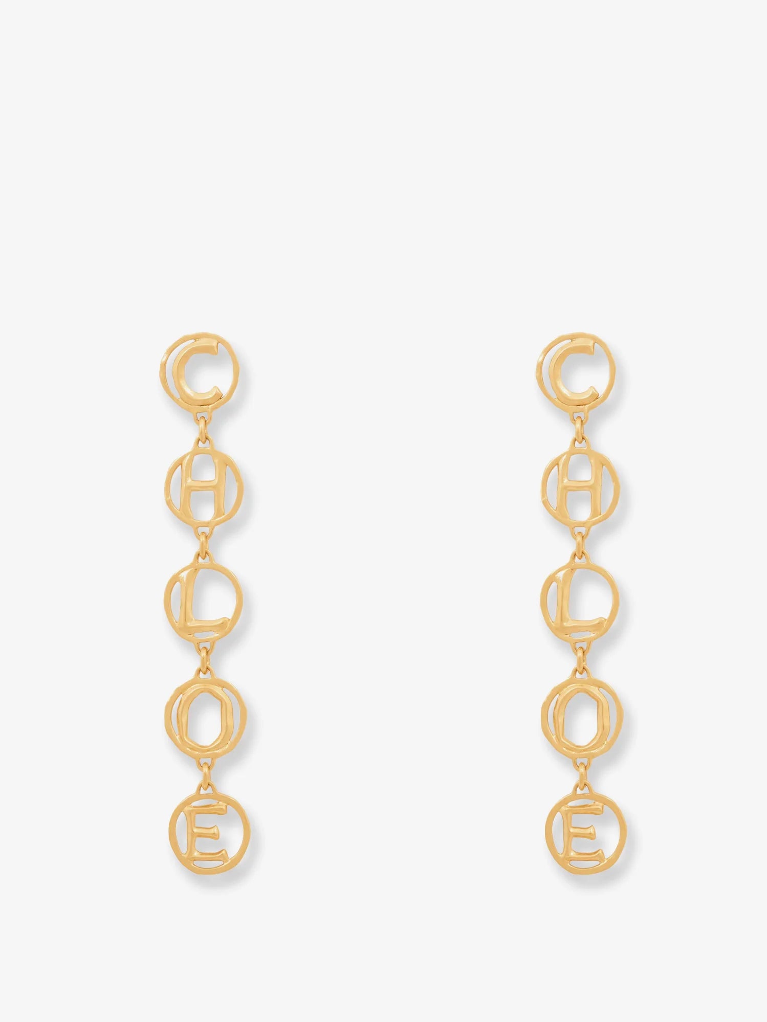 Brass Script Earrings