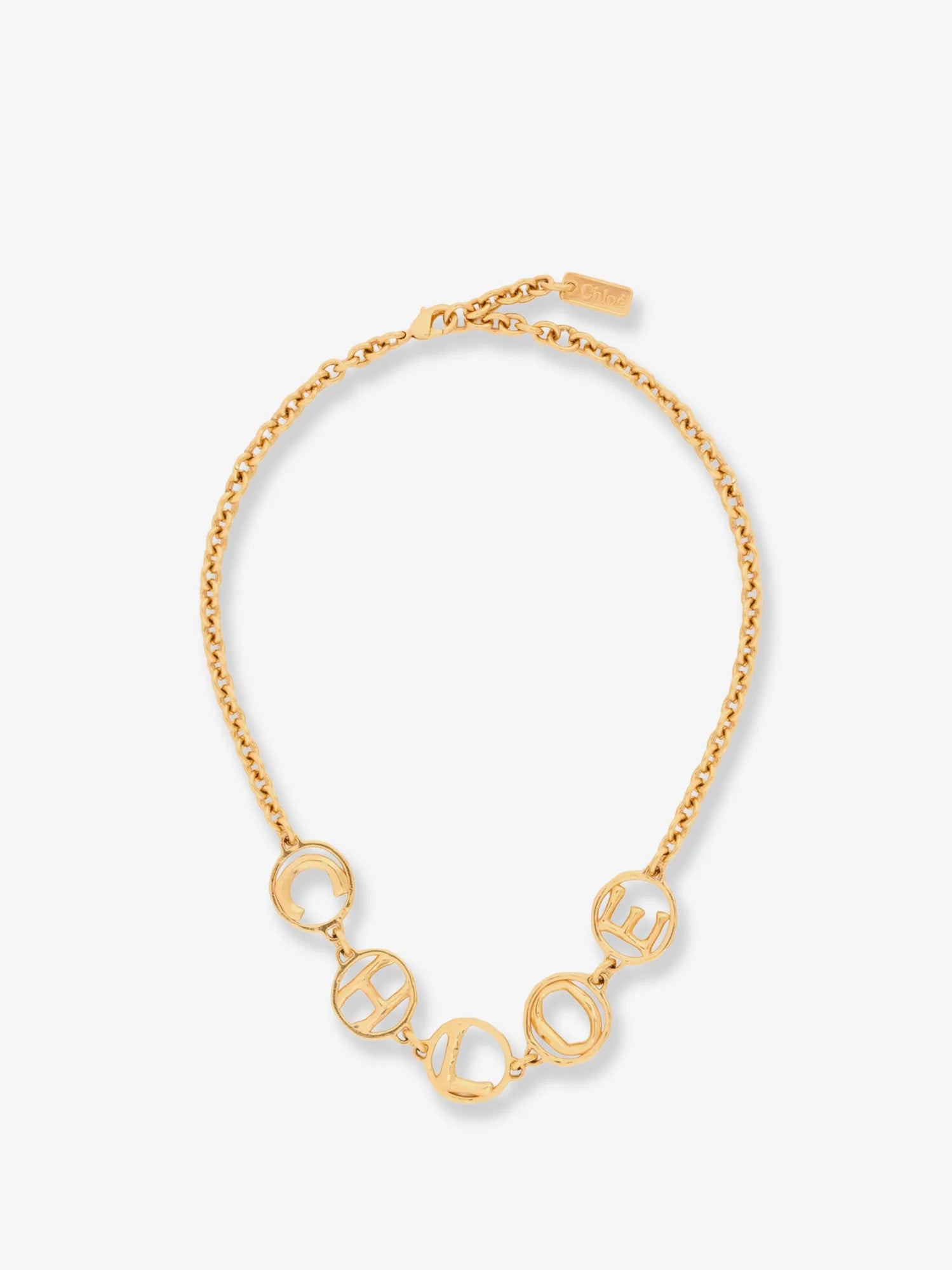 Brass Script Necklace