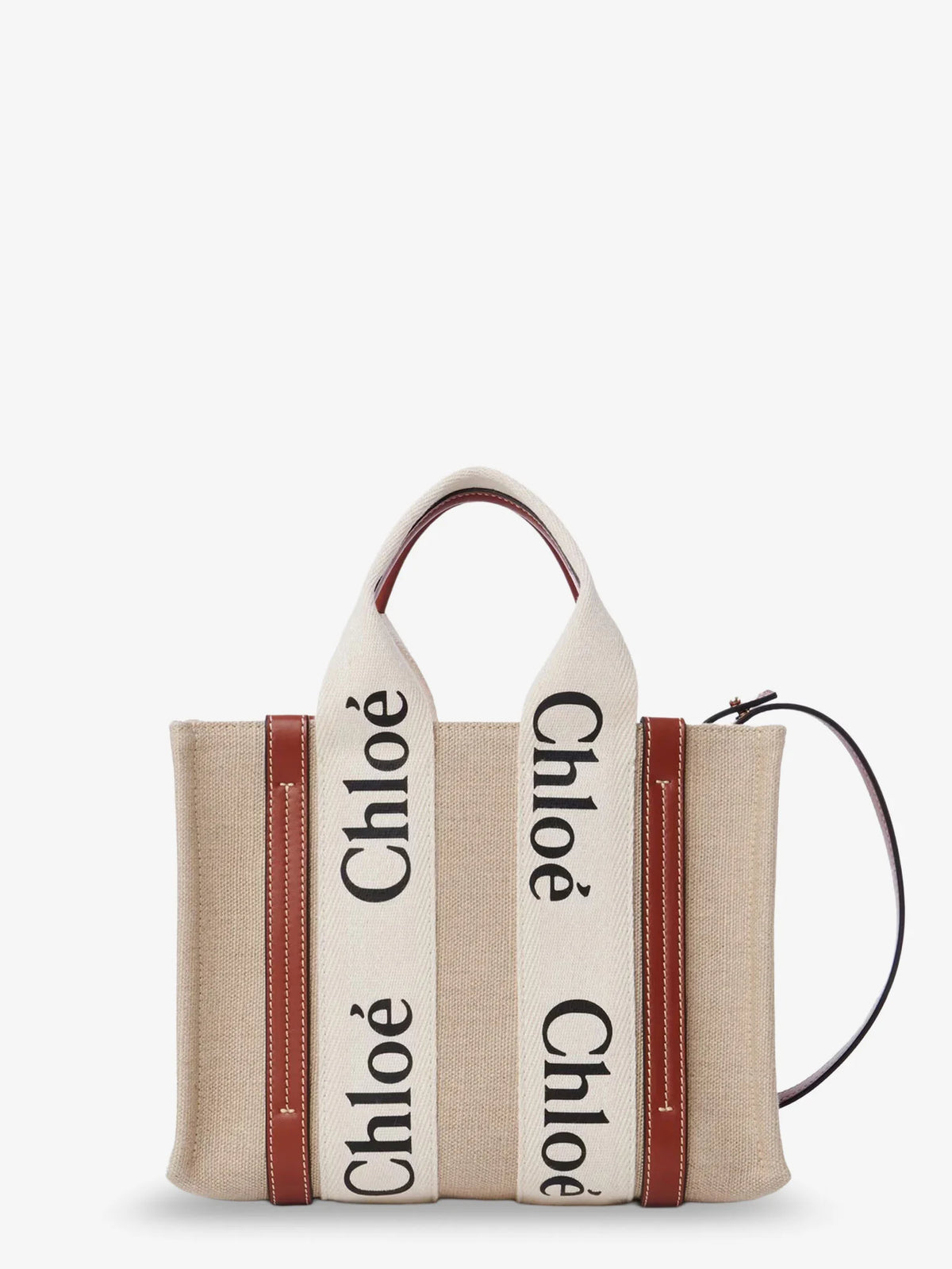 Woody linen canvas and leather crossbody bag