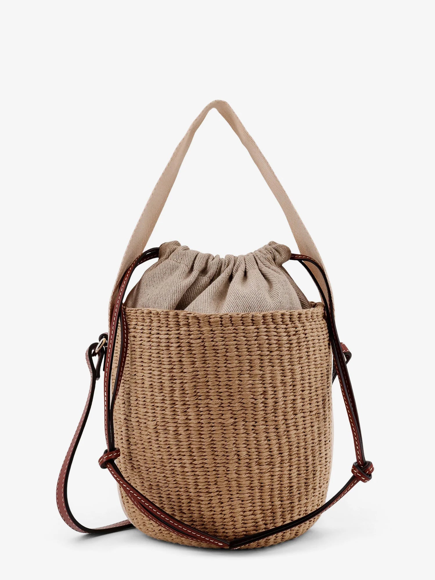 Woody Raffia Bucket Bag