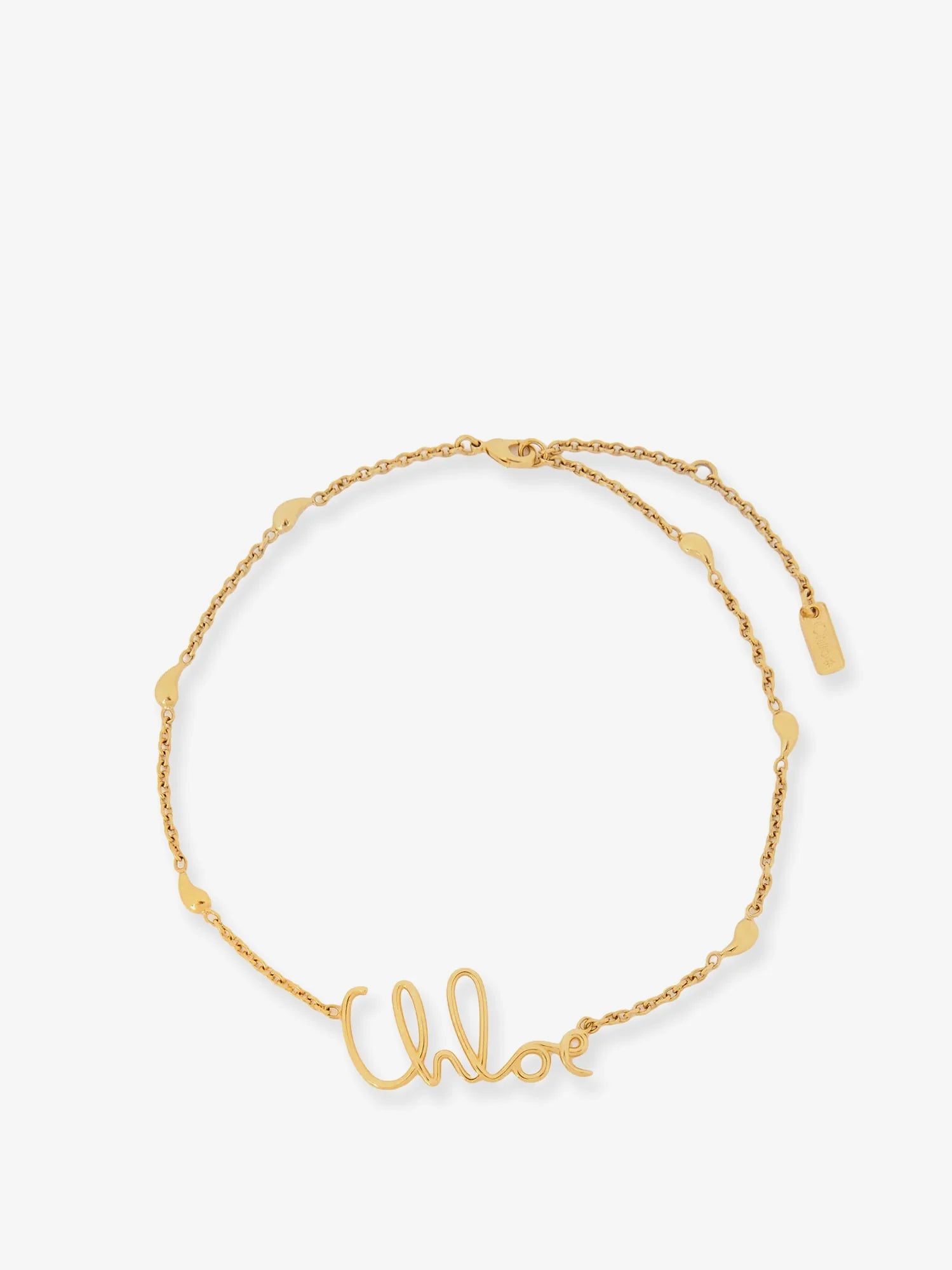 Brass necklace with lettering logo