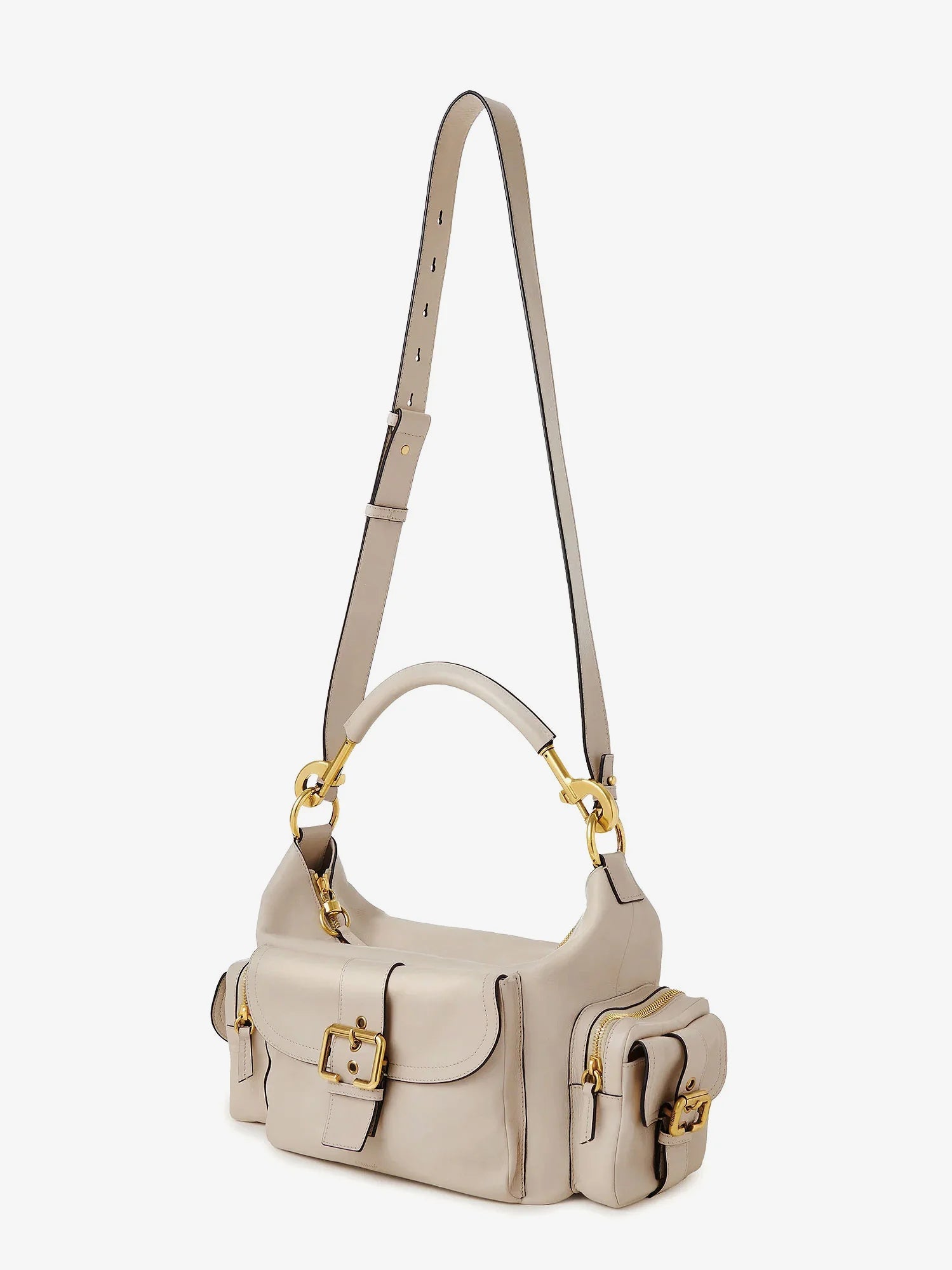 Medium Double Carry leather shoulder bag