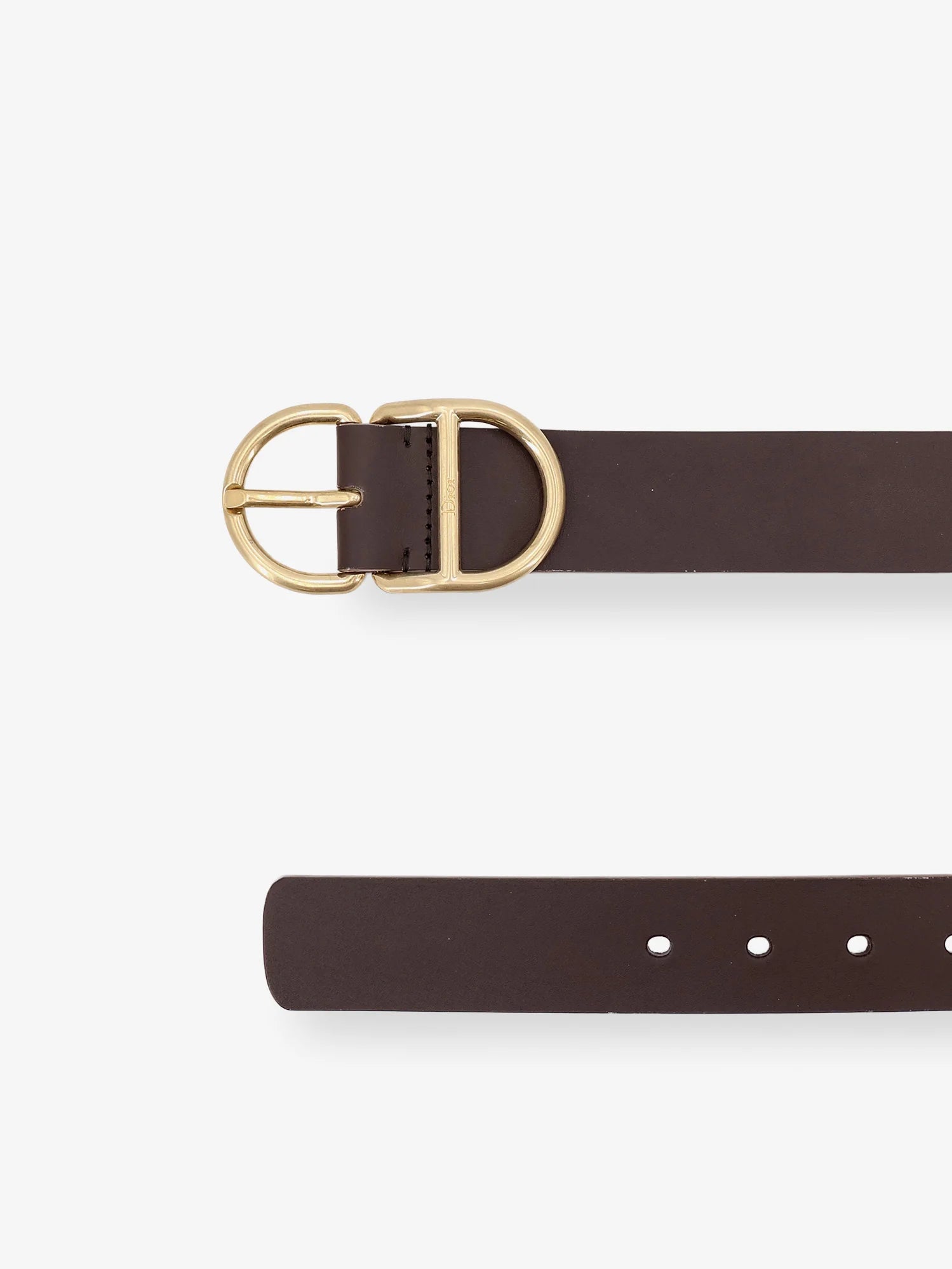 Leather belt with CD buckle