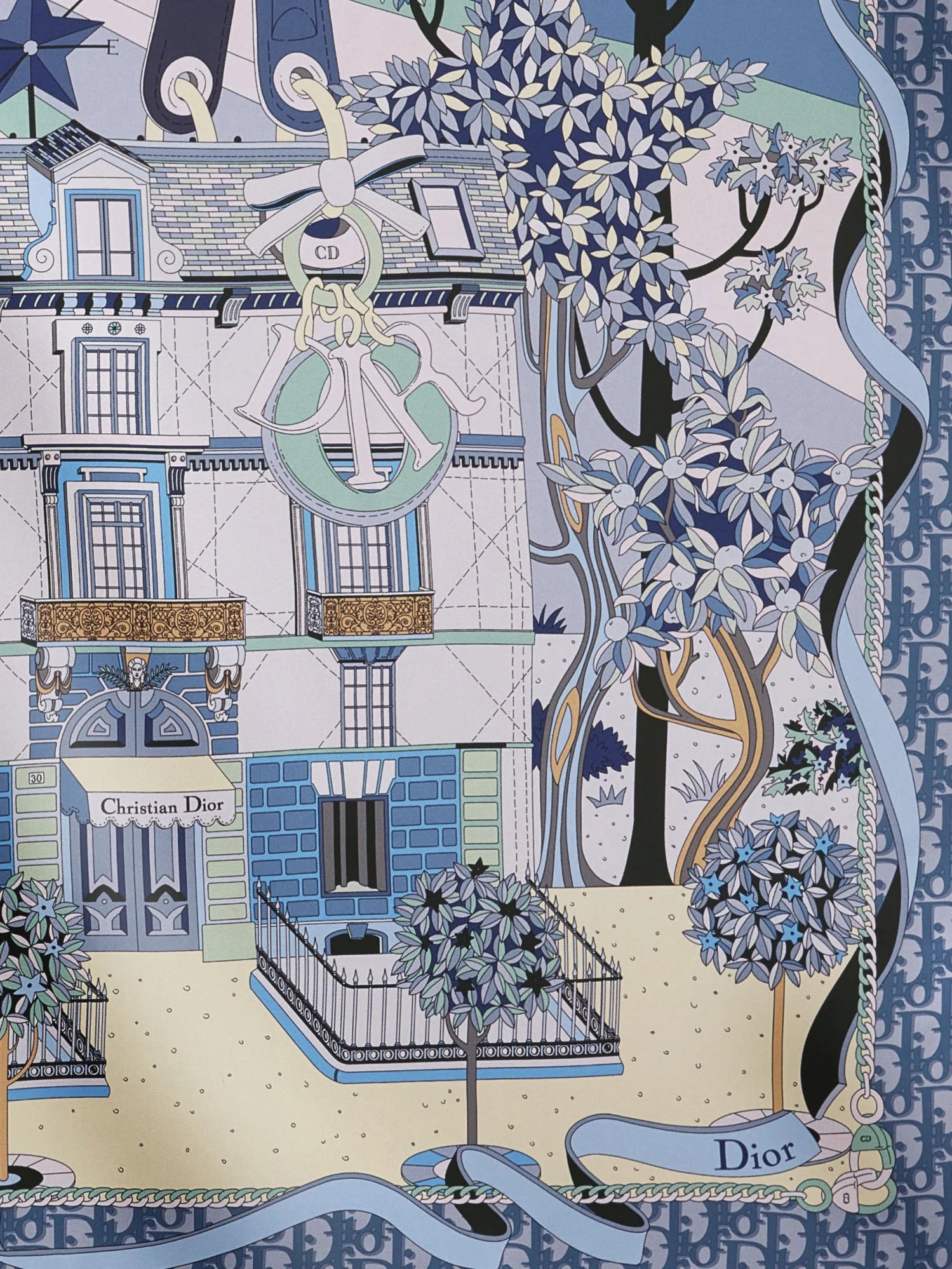 Dior Avenue 90 silk foulard