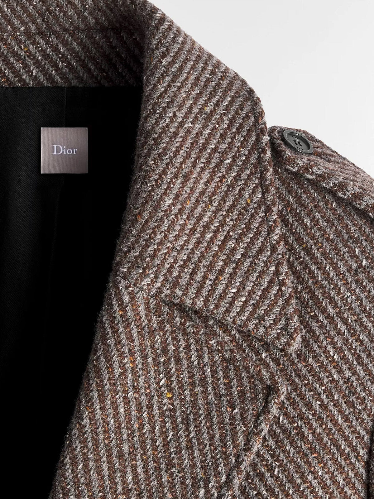 Wool and silk blend natté coat