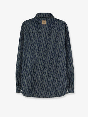 Denim shirt with all-over Dior Oblique motif