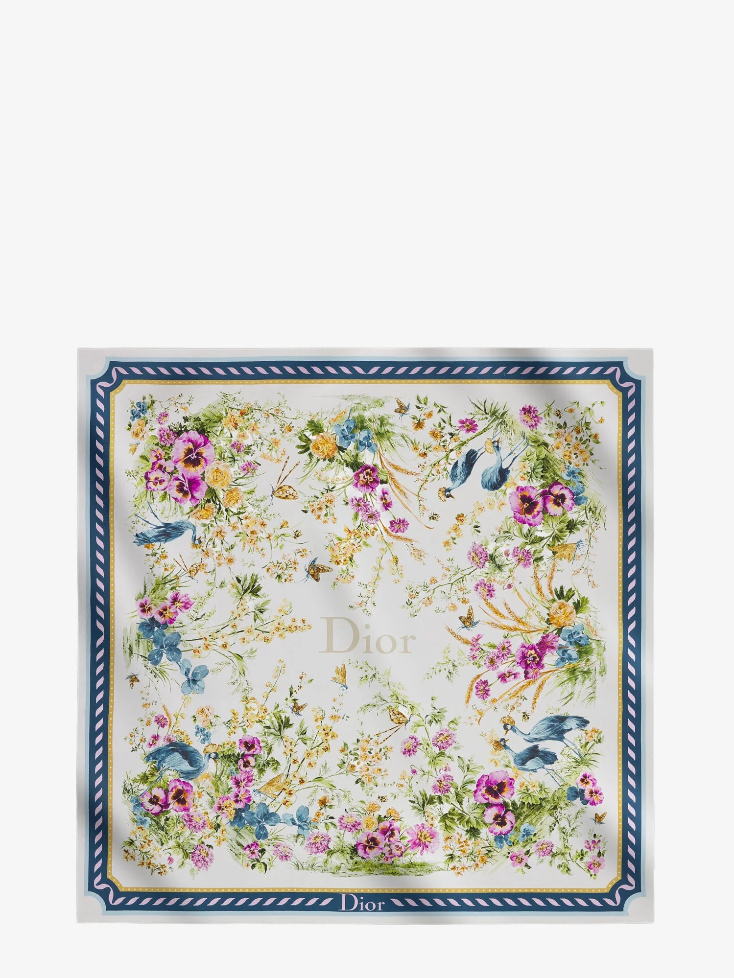 Toile de Jouy Floral Garden Dioriviera 90 silk foulard