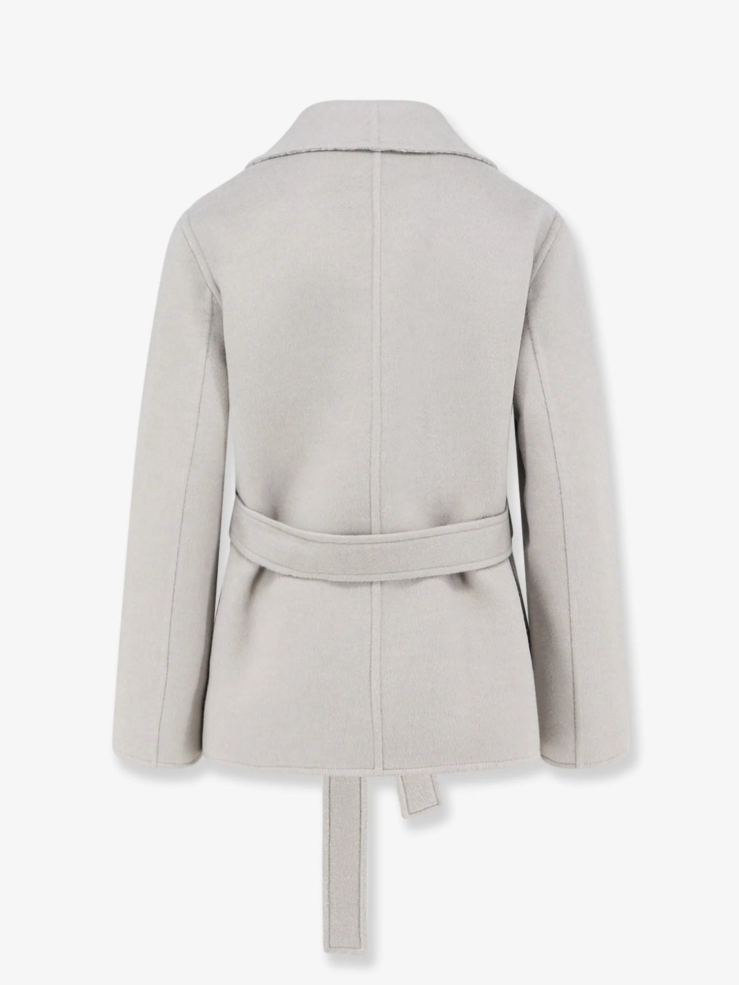 Virgin wool and silk coat with belt