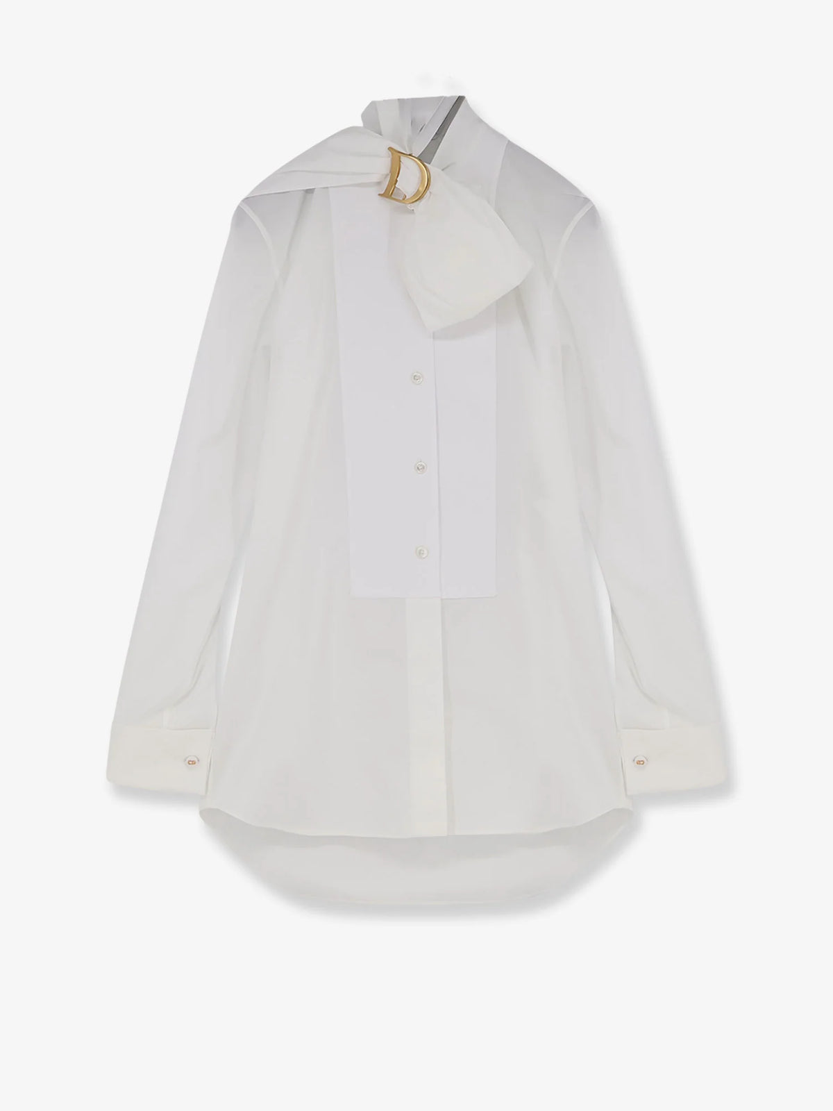 Cotton shirt with metal logo detail