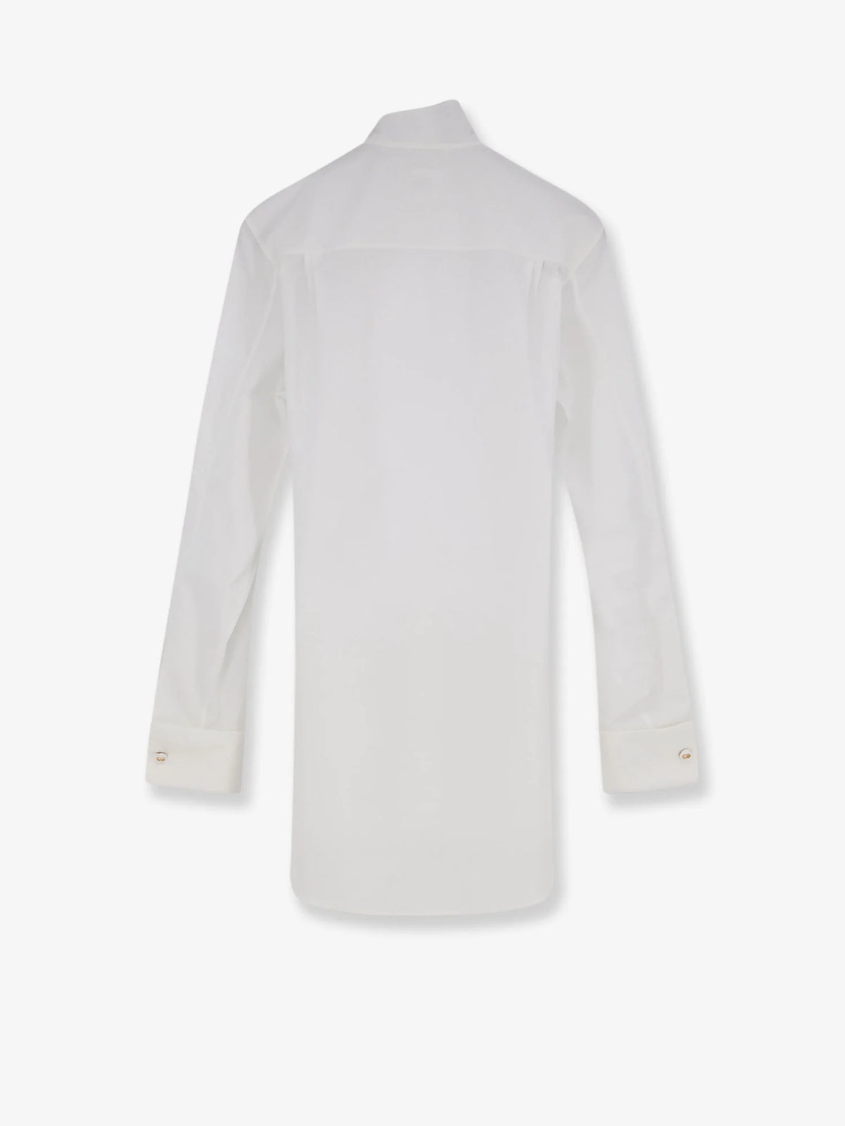 Cotton shirt with metal logo detail