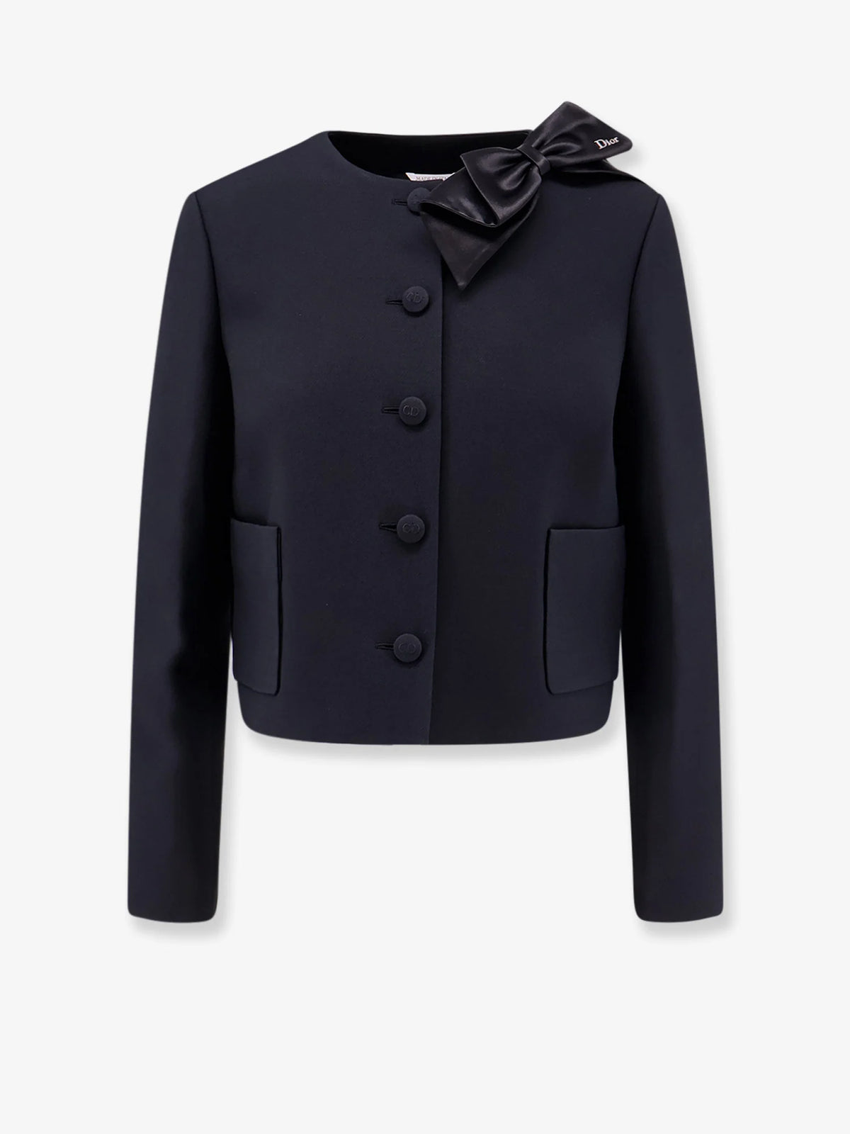 Structured wool and silk tailored blazer