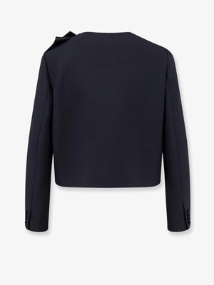 Structured wool and silk tailored blazer