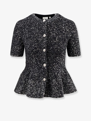Viscose blend cardigan with all-over sequin motif