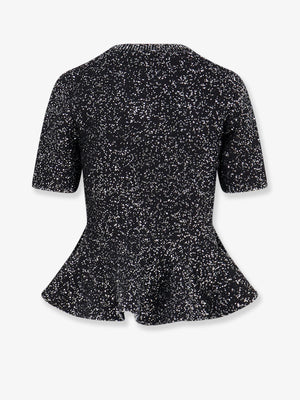 Viscose blend cardigan with all-over sequin motif