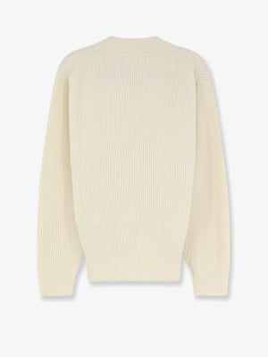 White wool and cashmere ribbed sweater