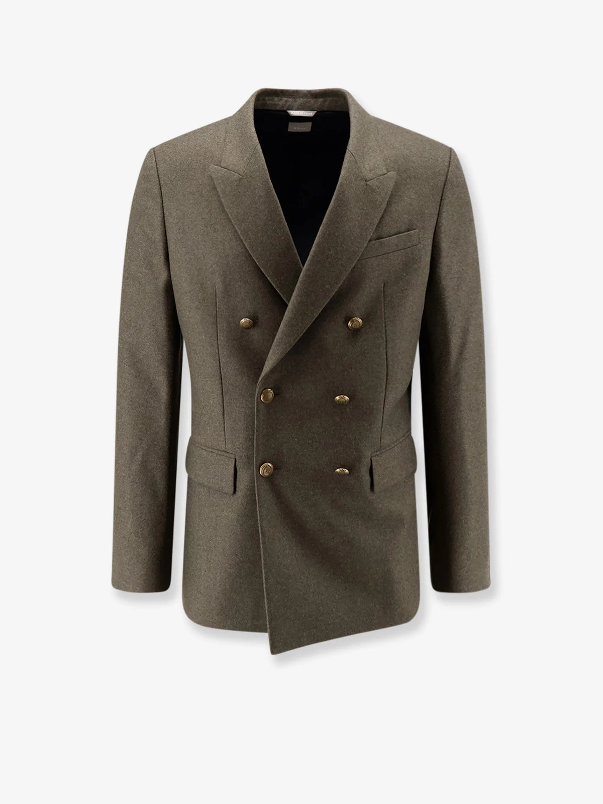 Virgin wool and cashmere flannel double-breasted blazer