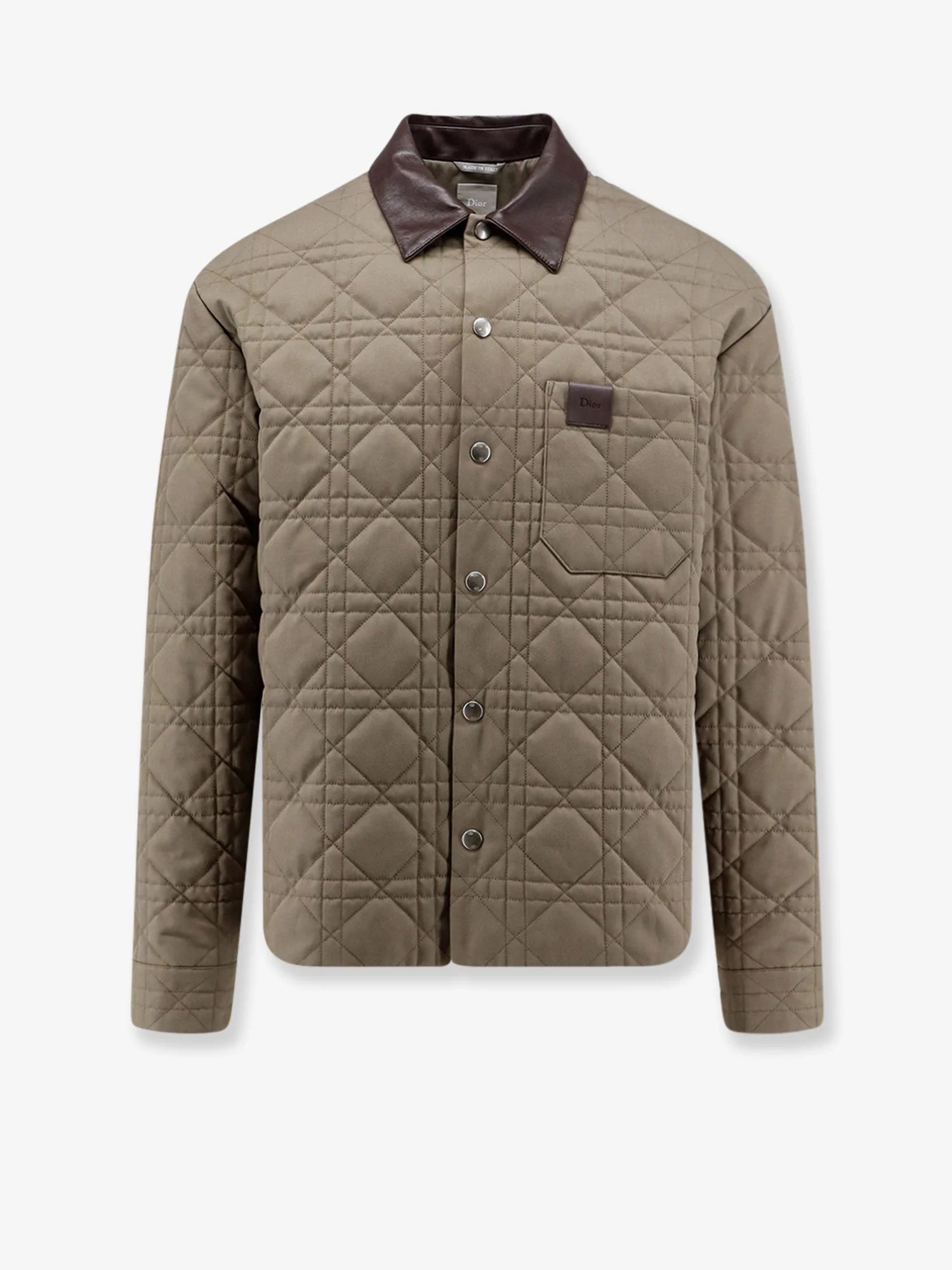 Cannage Shirt/Jacket with Dior patch and leather collar