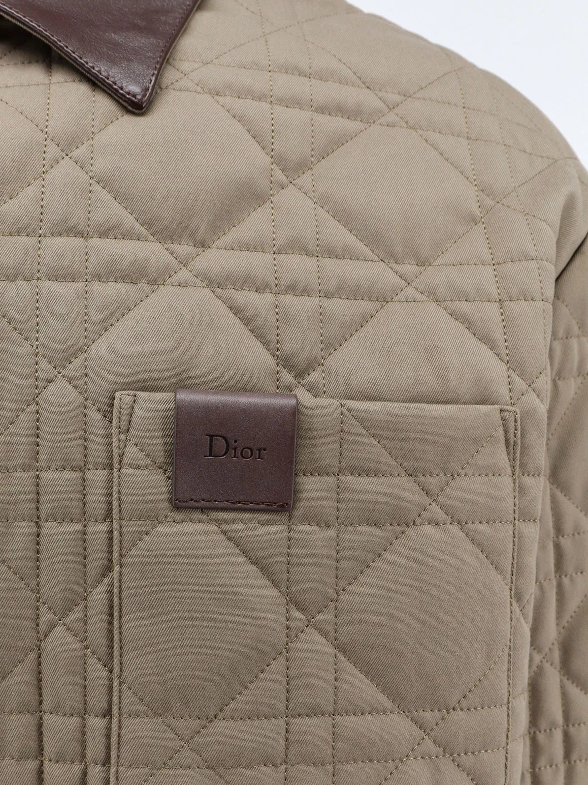 Cannage Shirt/Jacket with Dior patch and leather collar