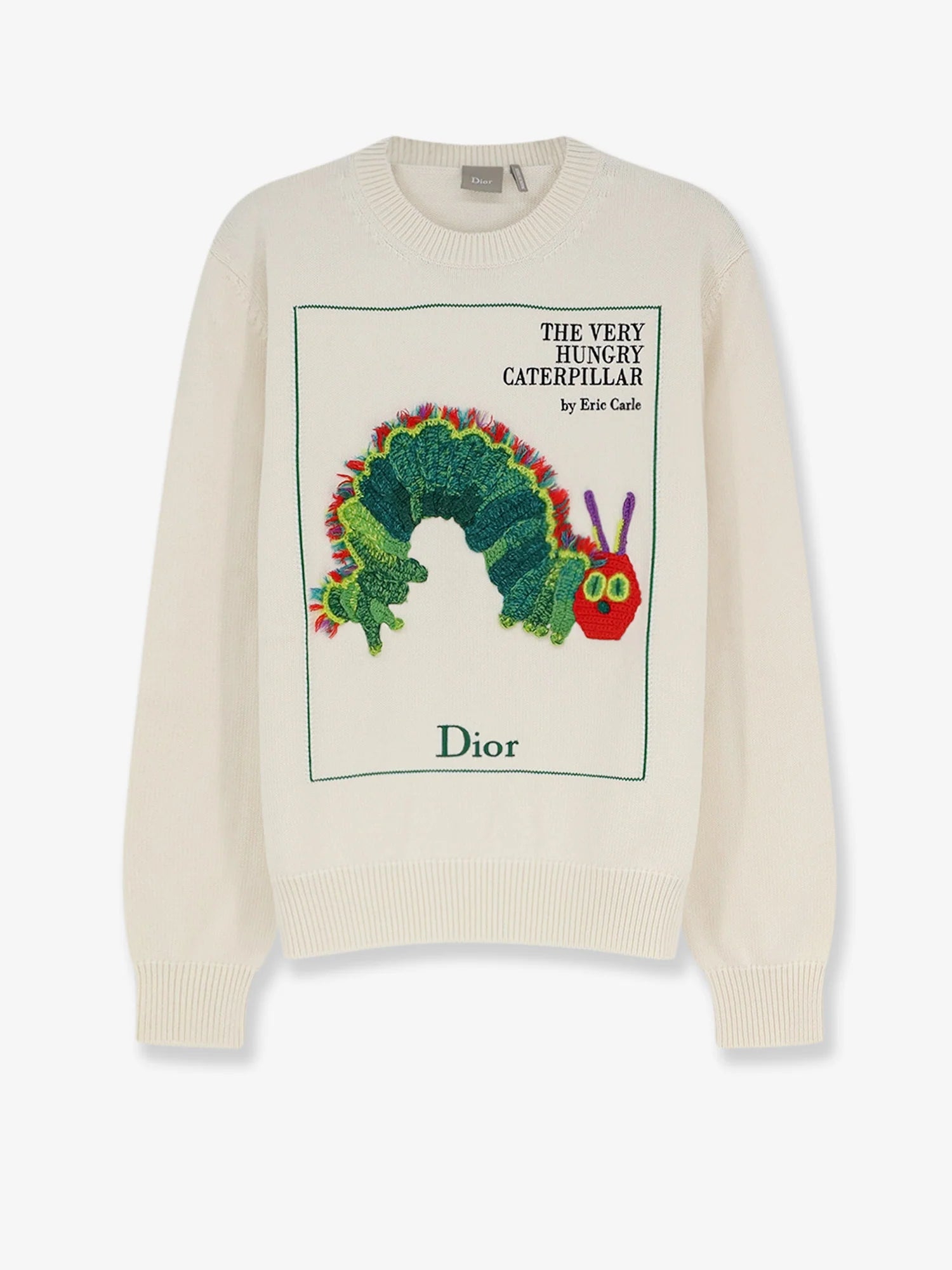 Cotton and wool sweater with Book Cover embroidery