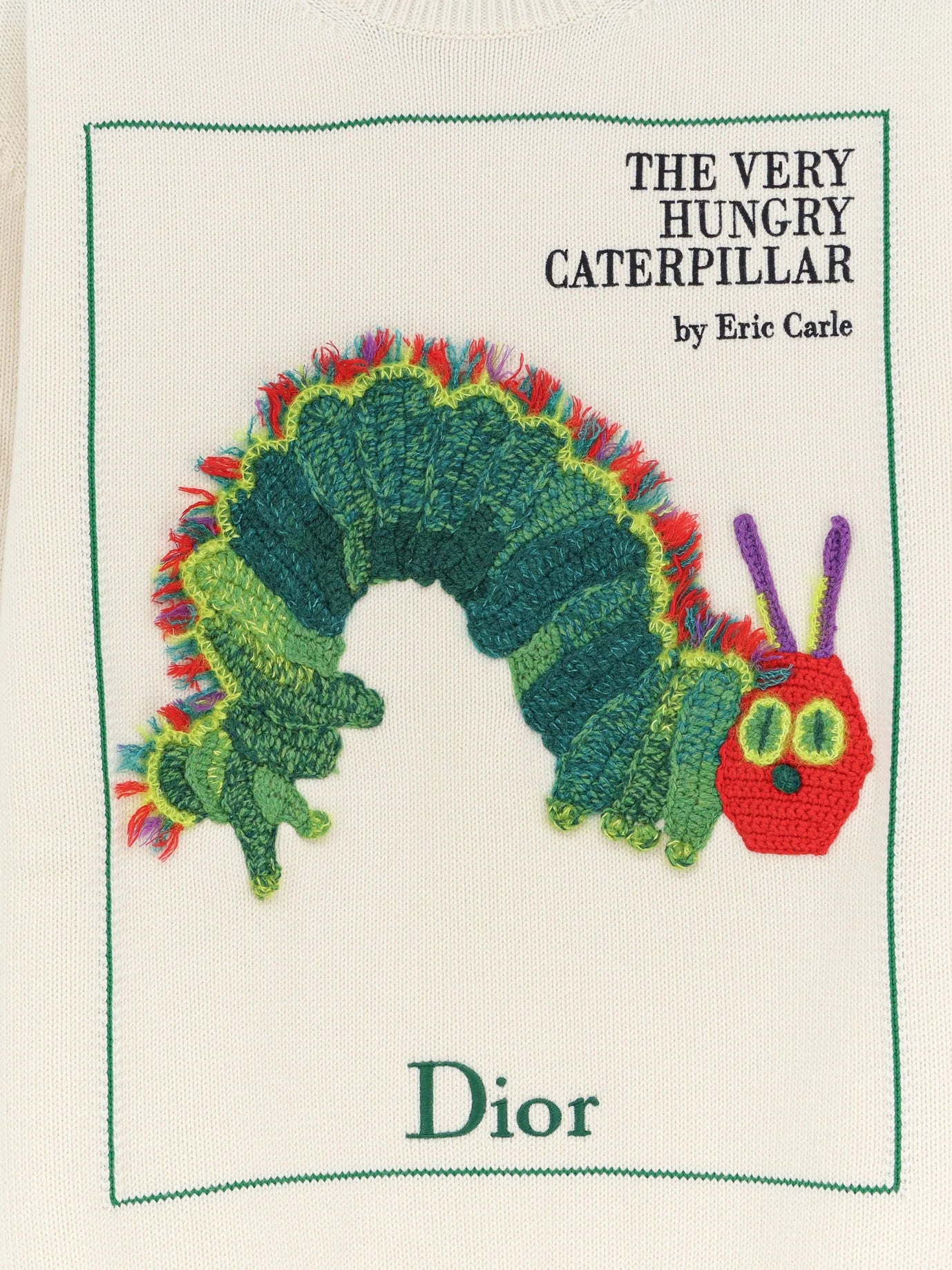 Cotton and wool sweater with Book Cover embroidery