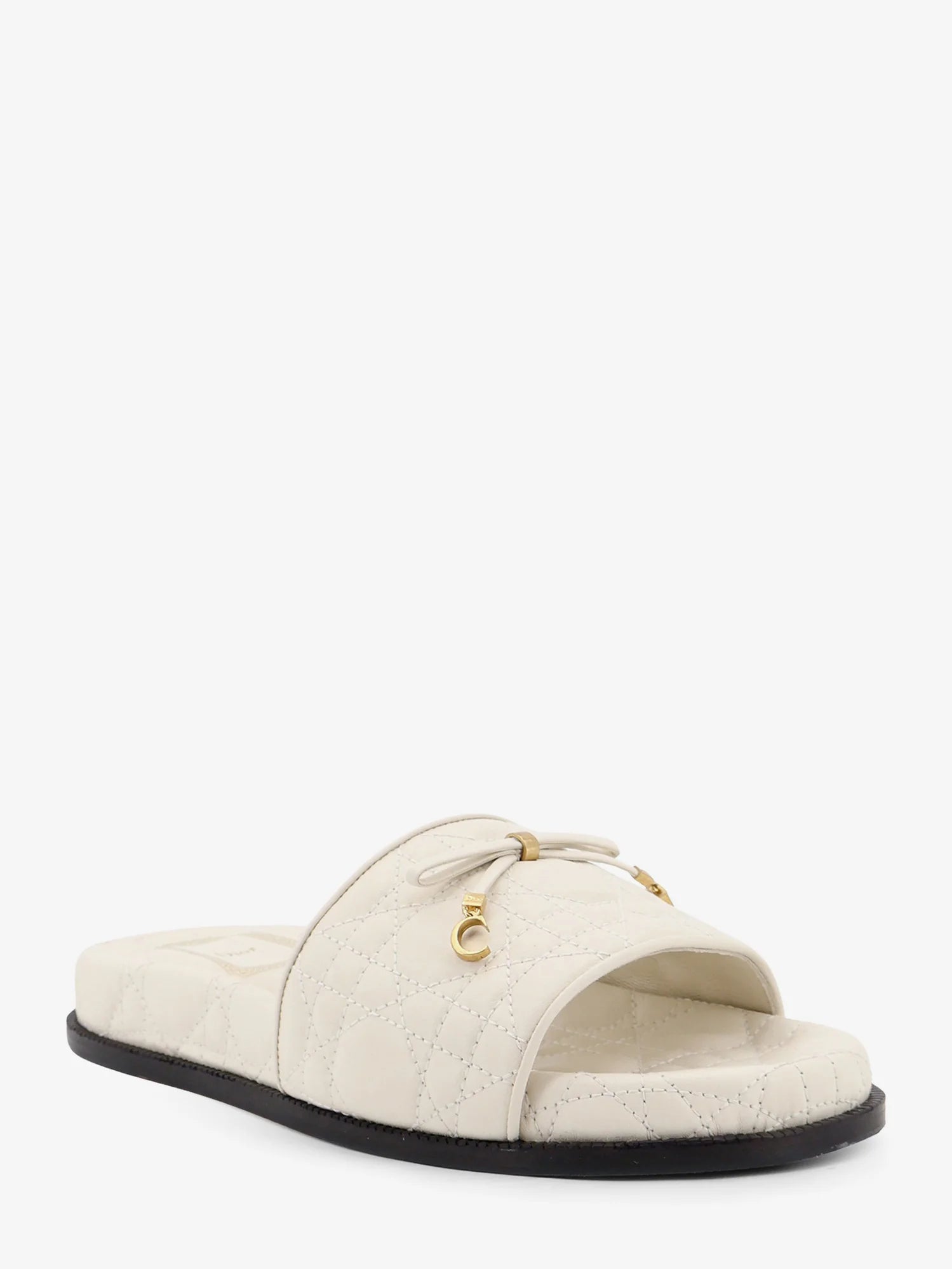 Cannage quilted leather sandals
