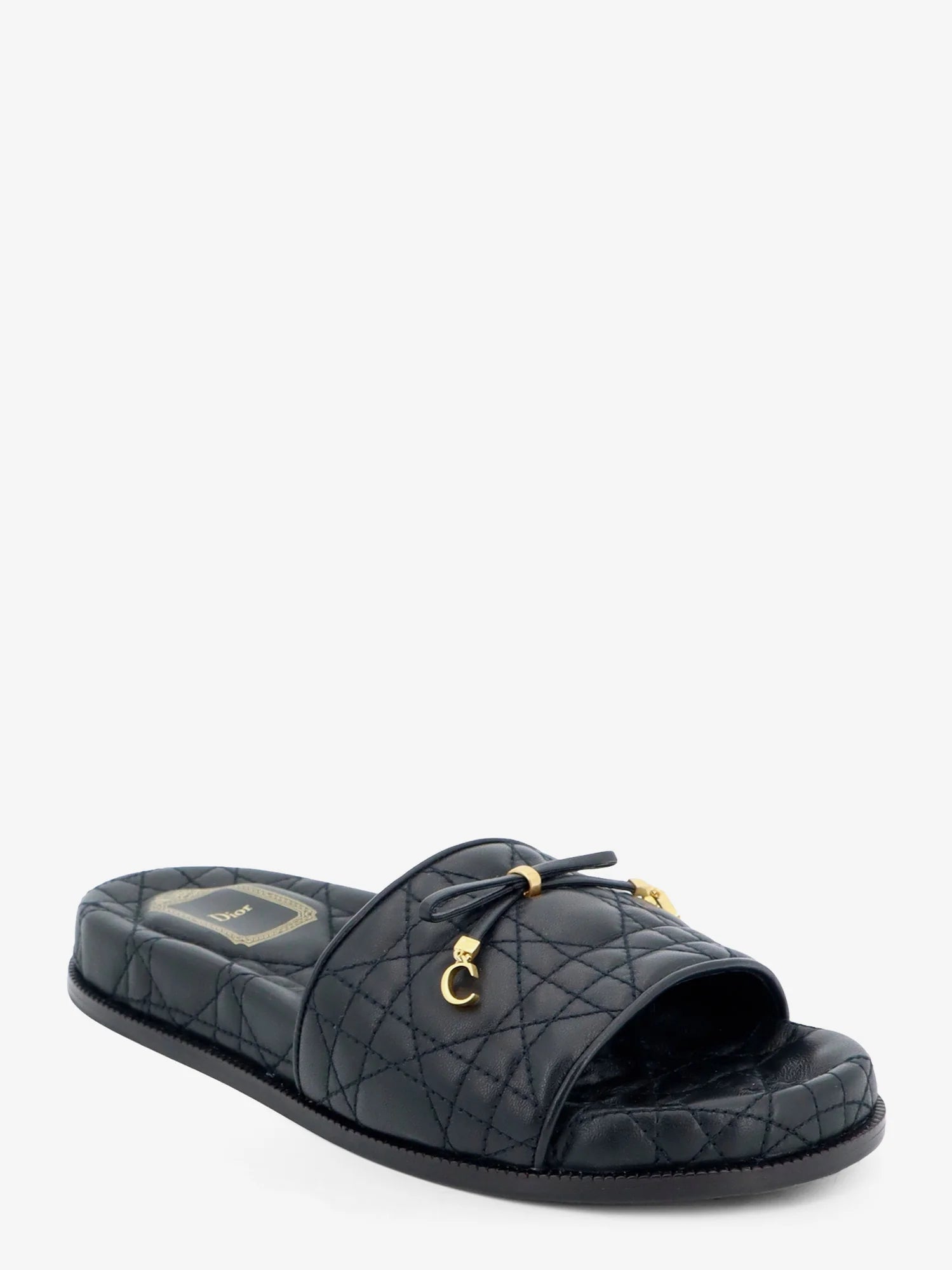 Cannage quilted leather sandals