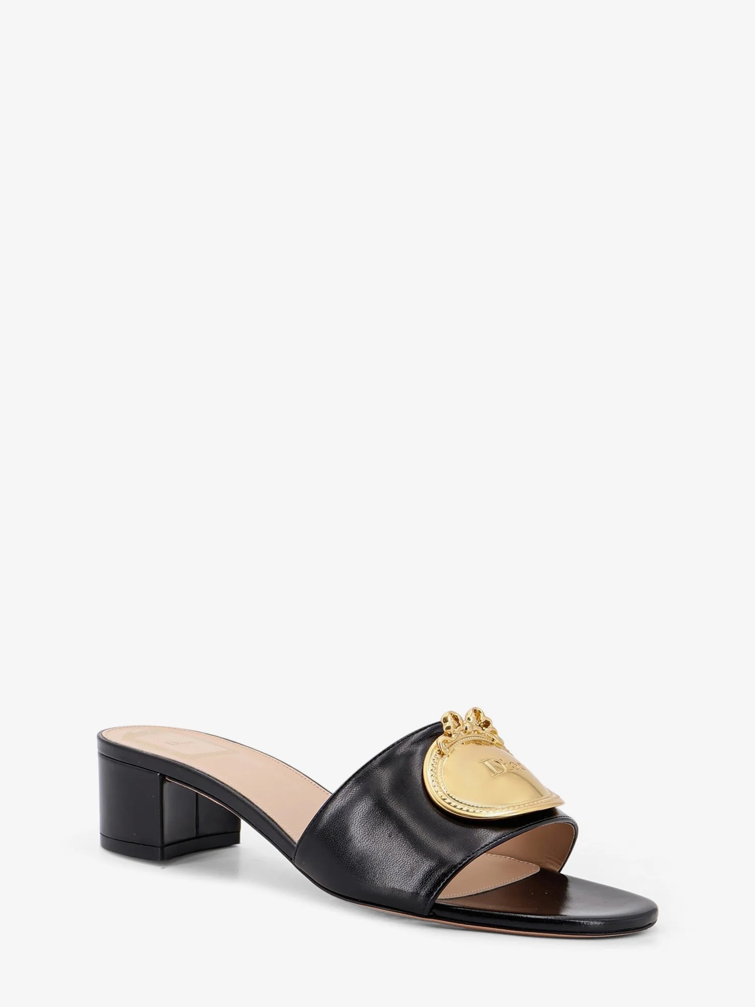 Leather sandals with Dior Médaillon logo