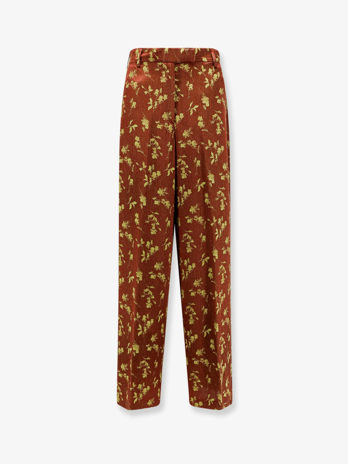 Viscose blend trousers with floral pattern
