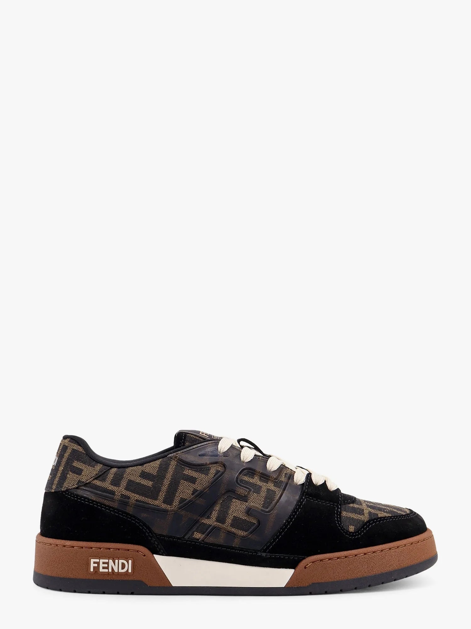 Fendi Match sneakers in FF jacquard fabric and suede