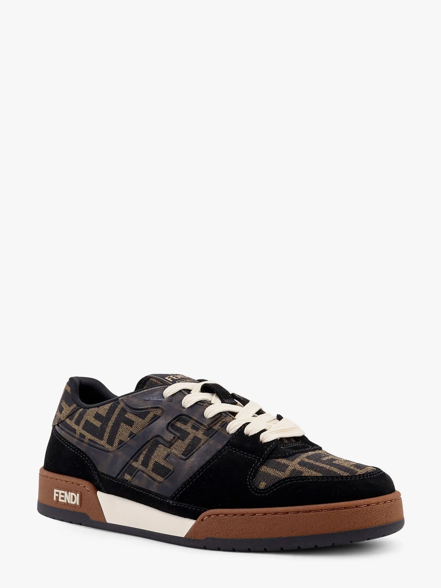 Fendi Match sneakers in FF jacquard fabric and suede