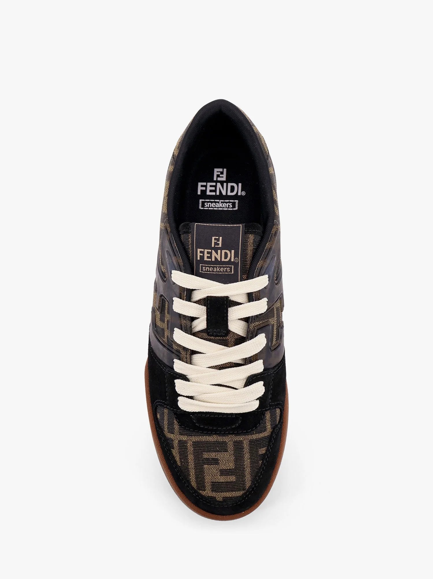 Fendi Match sneakers in FF jacquard fabric and suede