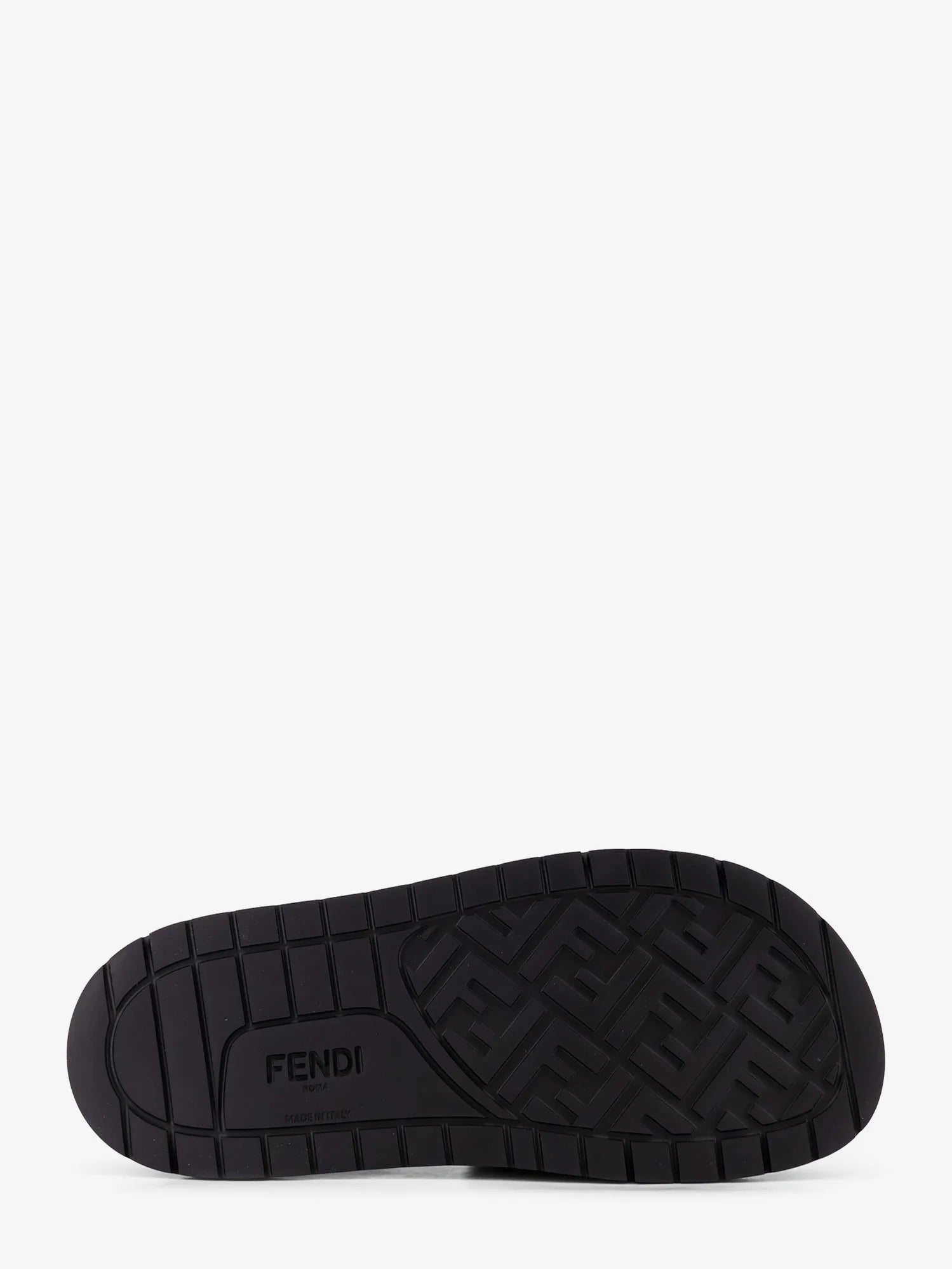 Low leather sandals with FF jacquard insert