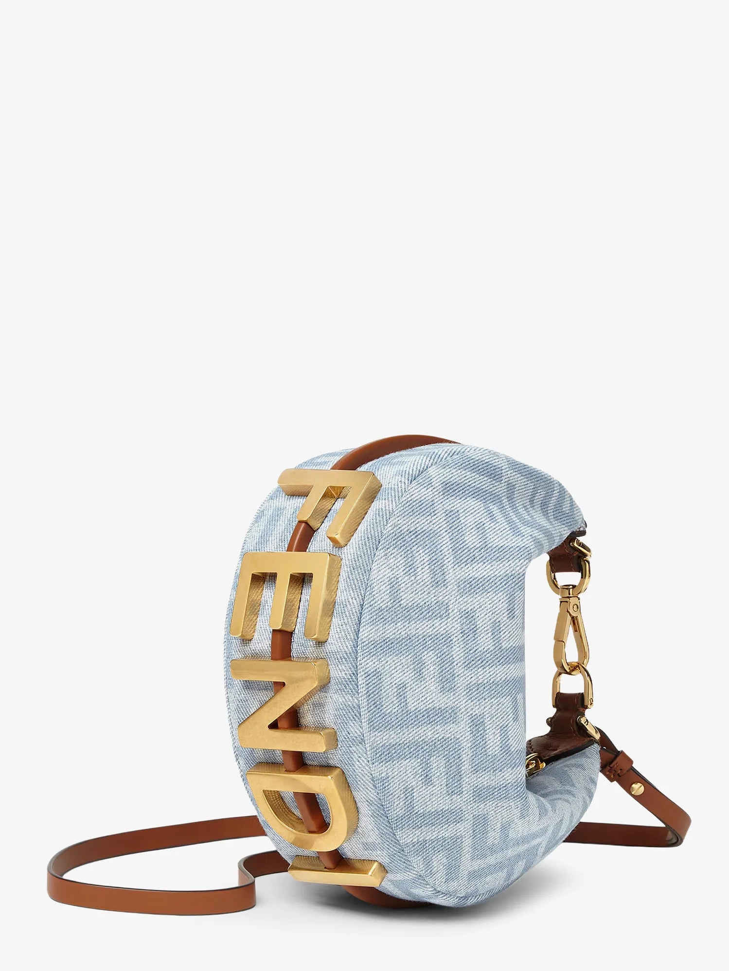 Fendigraphy Mini denim handbag with all-over FF logo