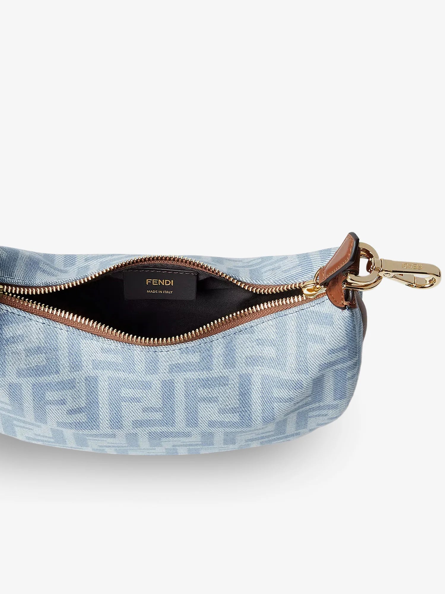 Fendigraphy Mini denim handbag with all-over FF logo