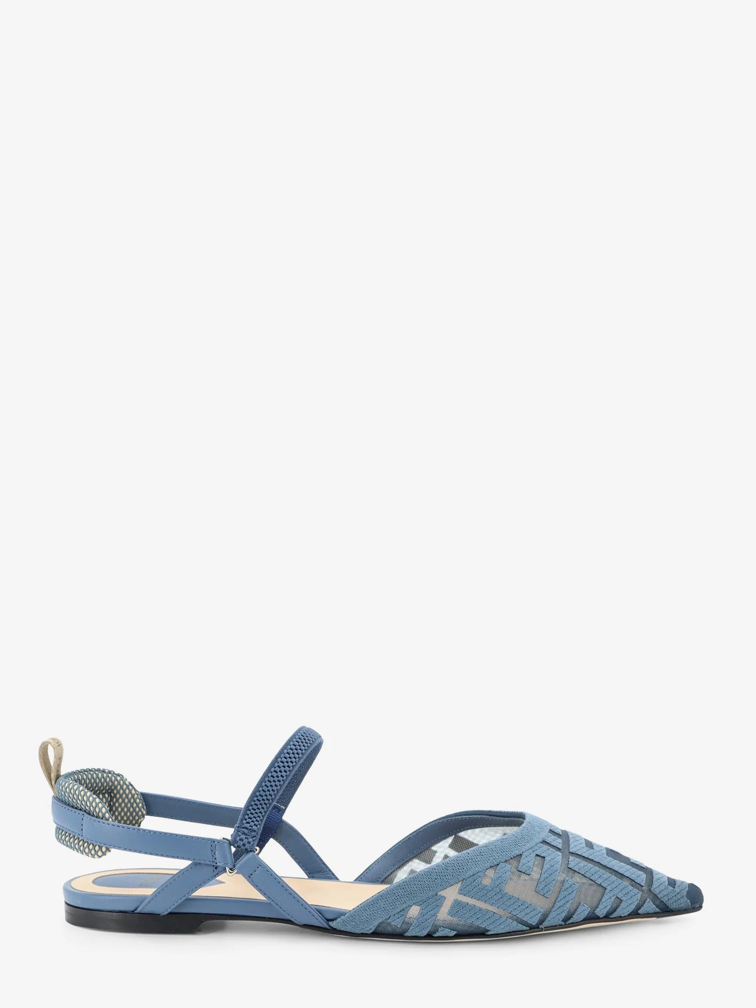 Colibrì Lite flat mesh slingback with FF embroidery