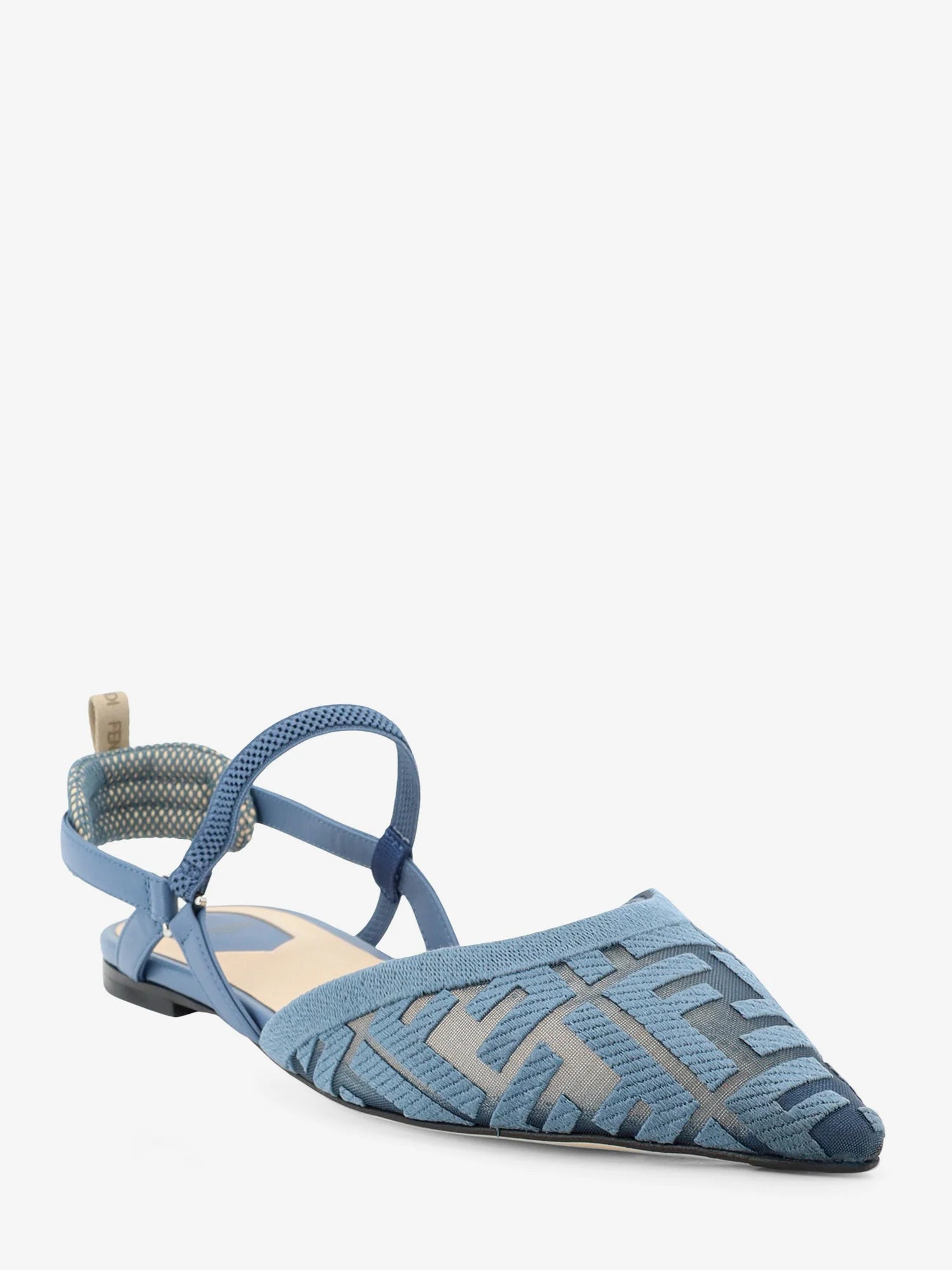 Colibrì Lite flat mesh slingback with FF embroidery
