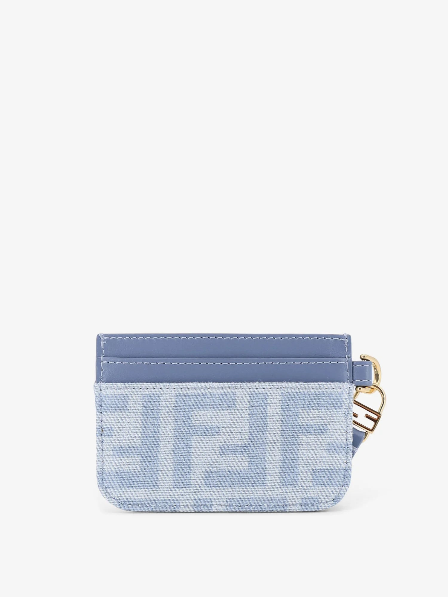 Denim Baguette Card Holder with FF Motif
