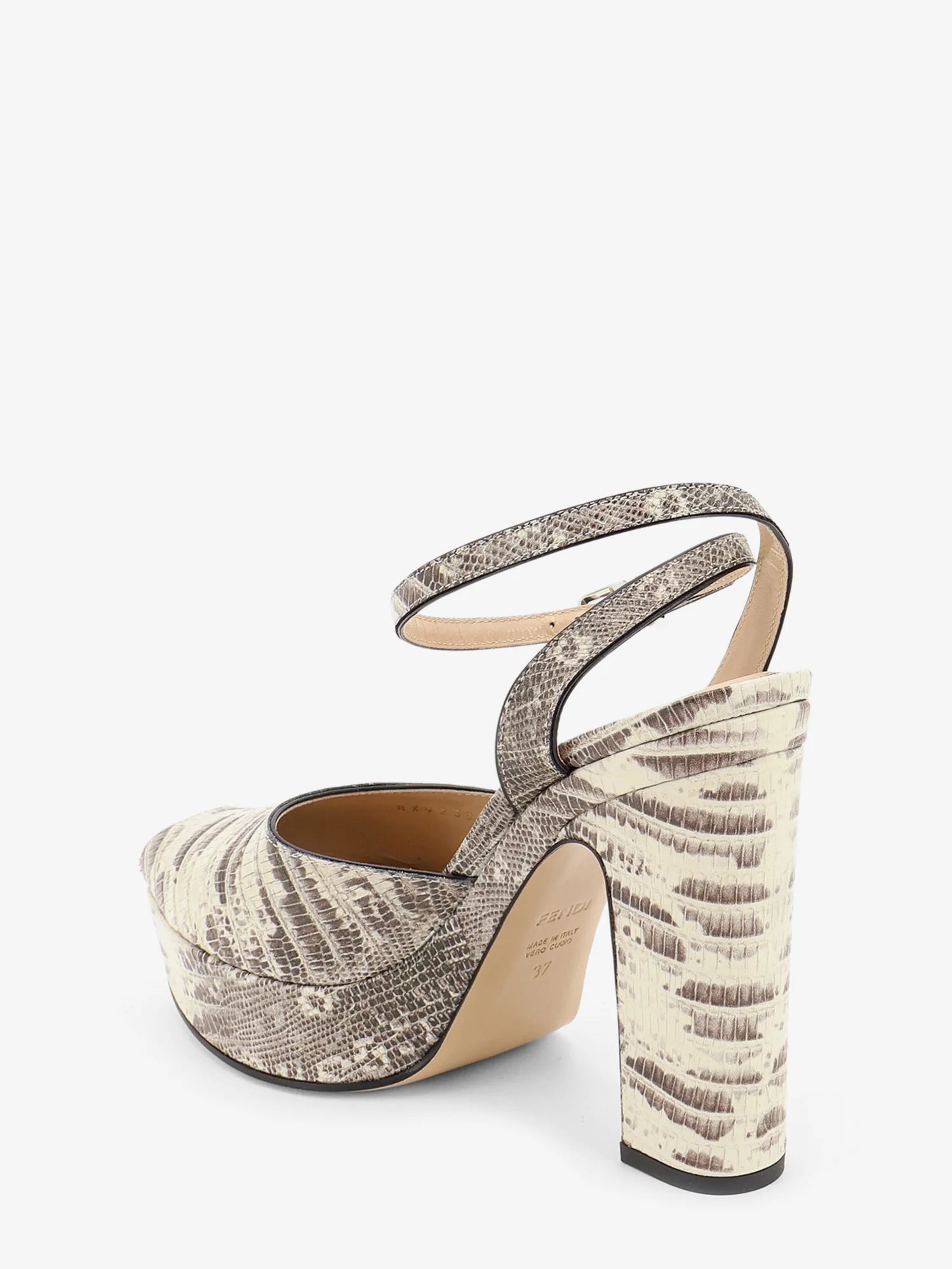Fendi After 9 leather sandals with tejus print