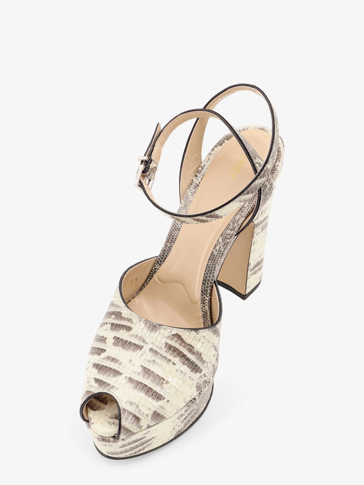 Fendi After 9 leather sandals with tejus print