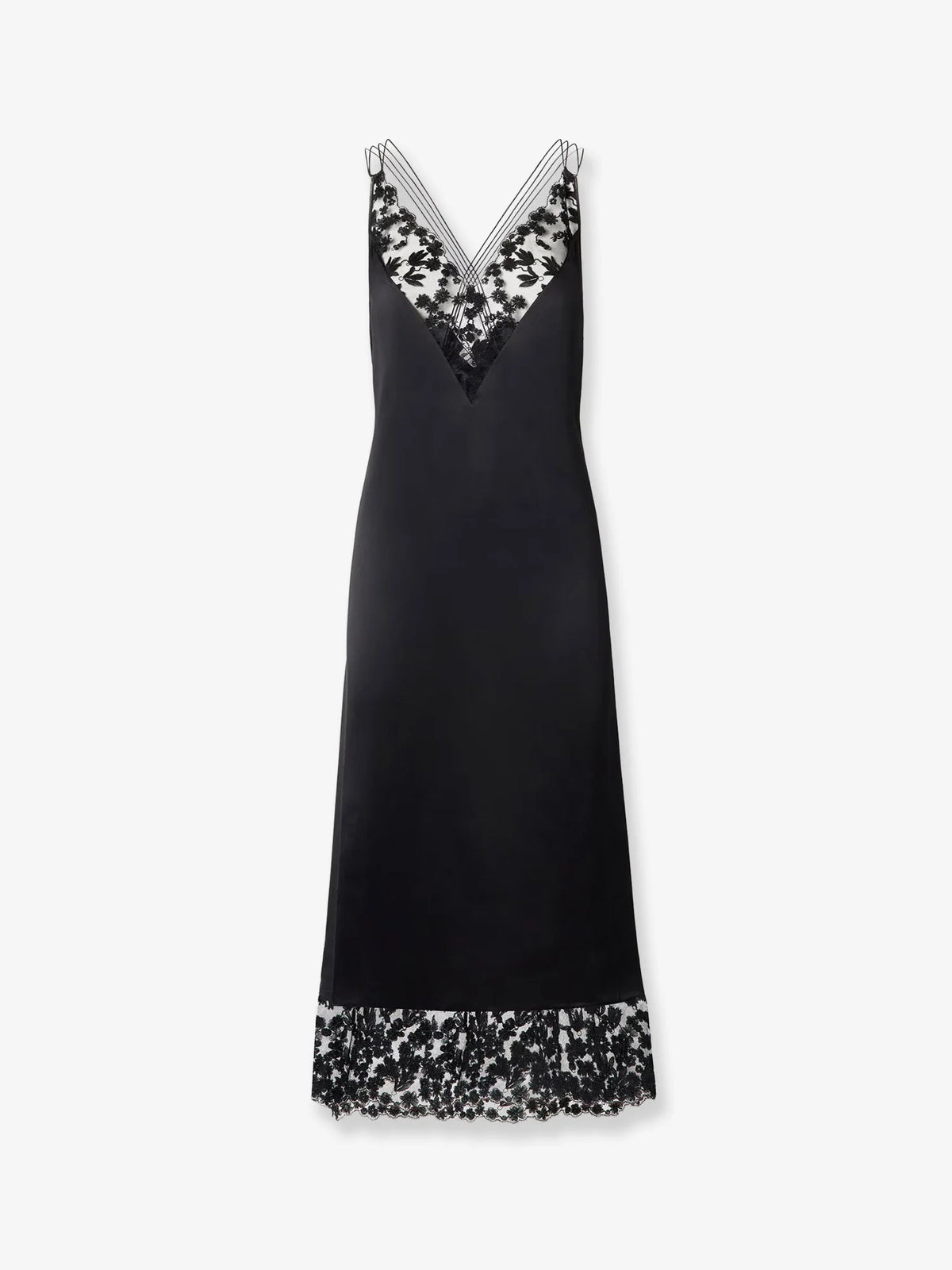 Silk and Millefiori lace Midi Dress